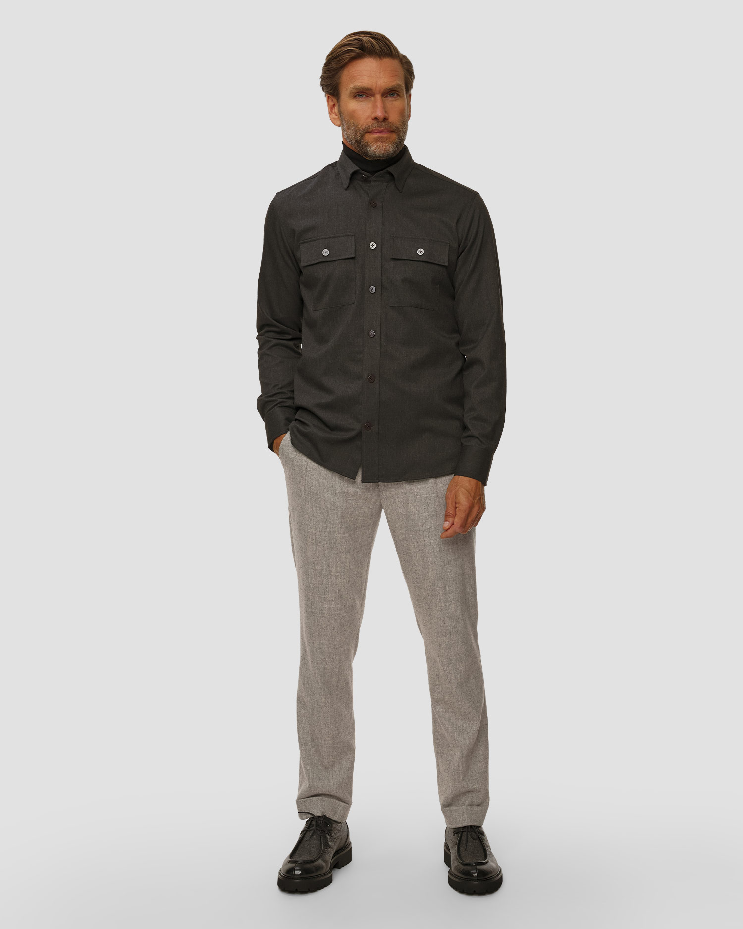 Camicia grigia da uomo BOGNER Clive-5