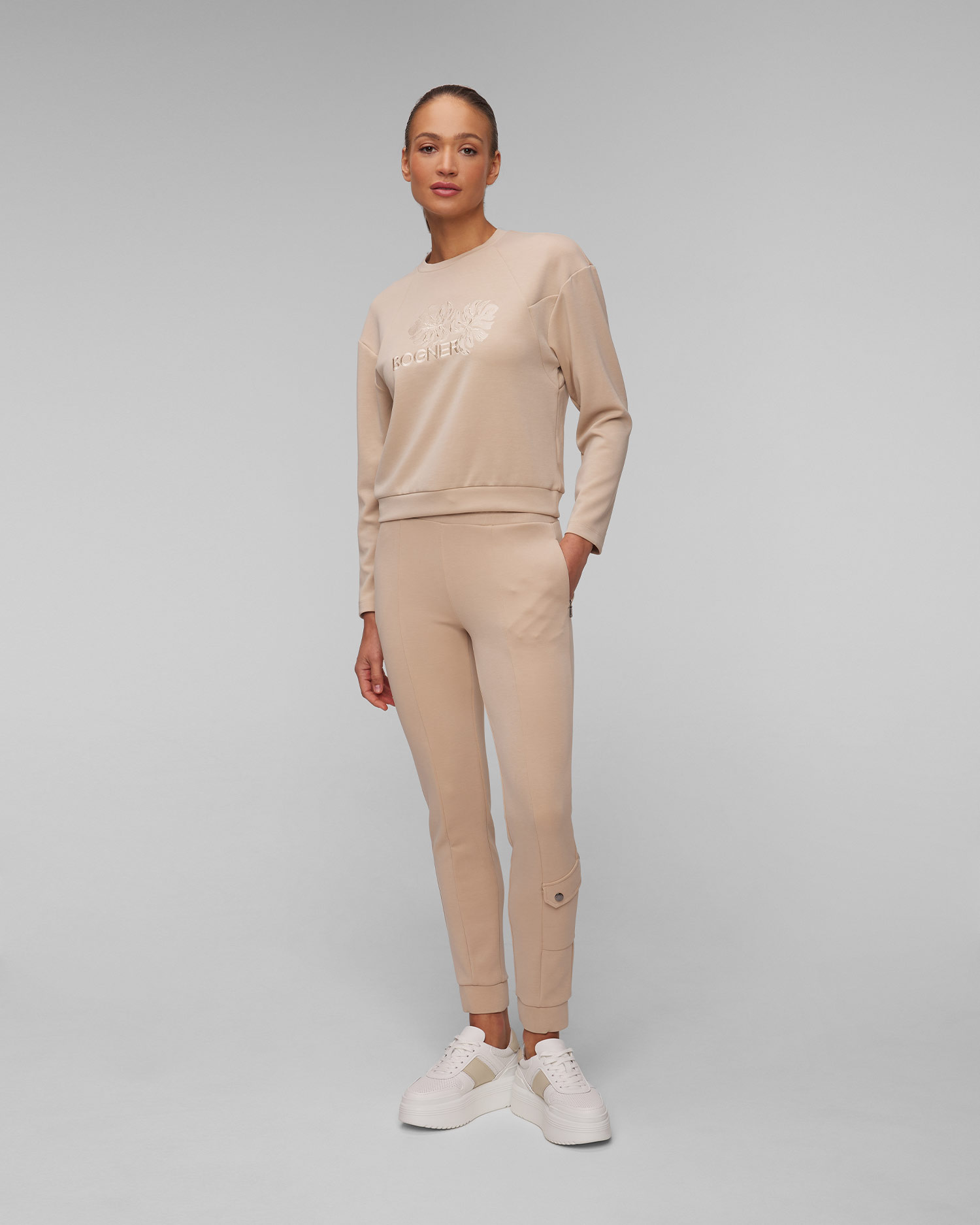 Sweat-shirt beige pour femmes BOGNER Zuna