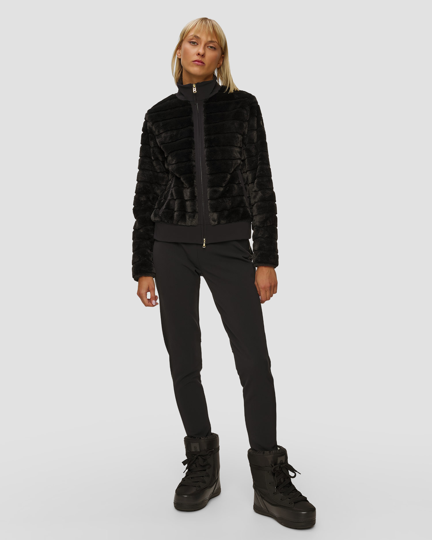 Dámská černá bunda s kožíškem BOGNER Katniss