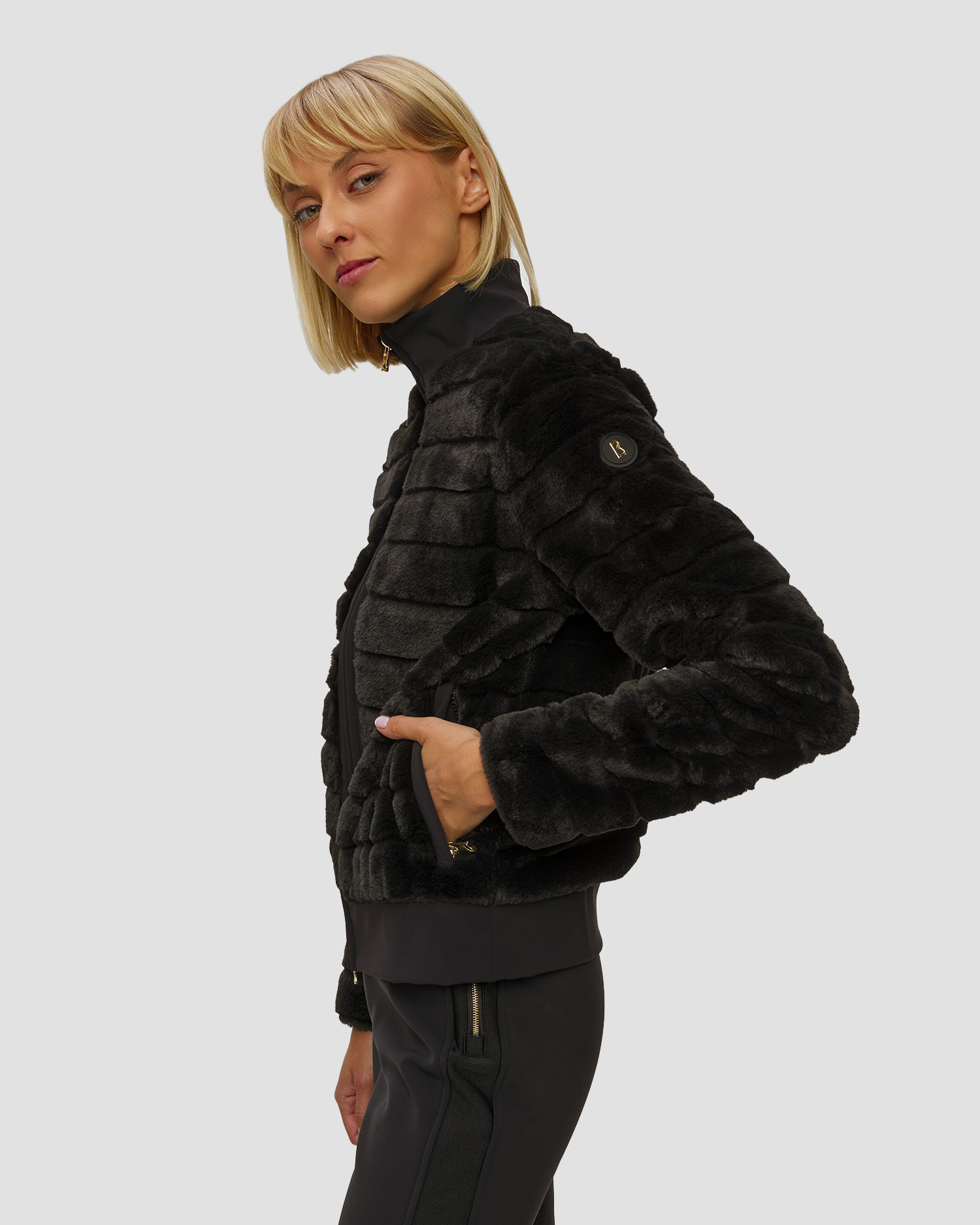 Dámská černá bunda s kožíškem BOGNER Katniss