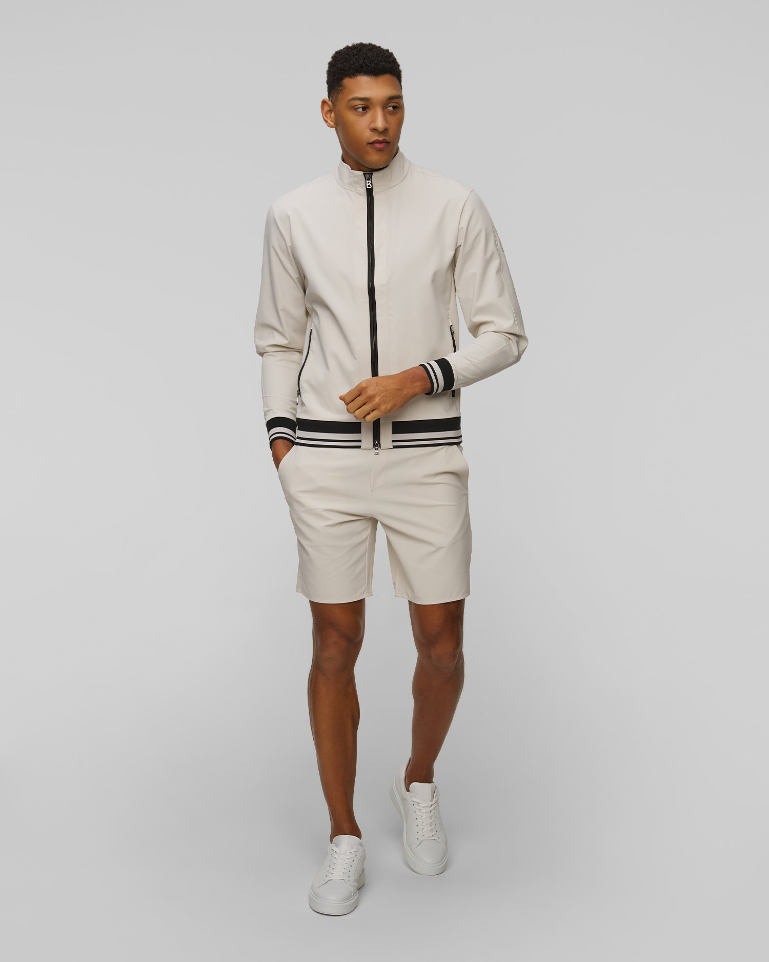 Men's beige zip-up hoodie BOGNER Samael