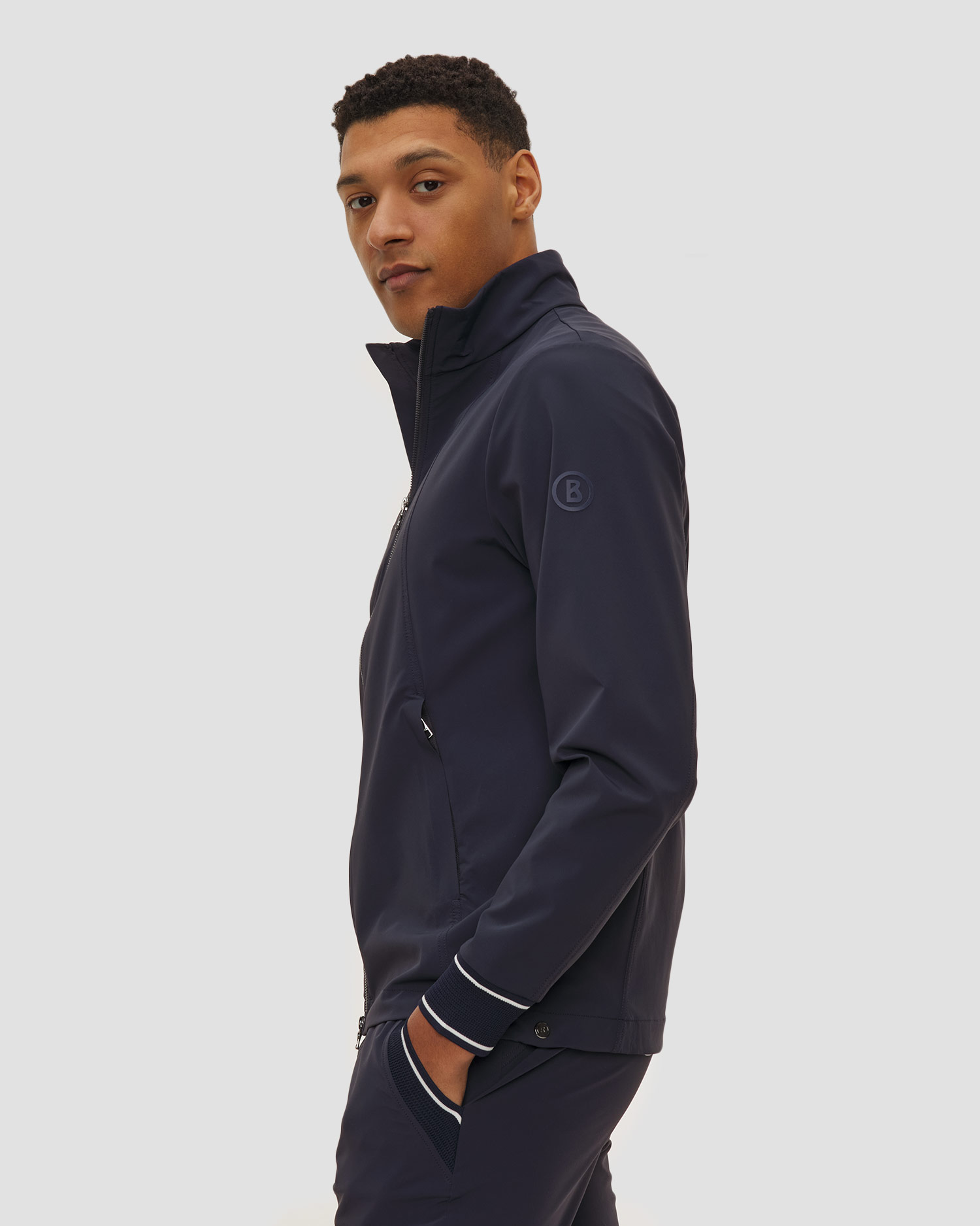 Tmavě modrá pánská mikina na zip BOGNER HOLKE