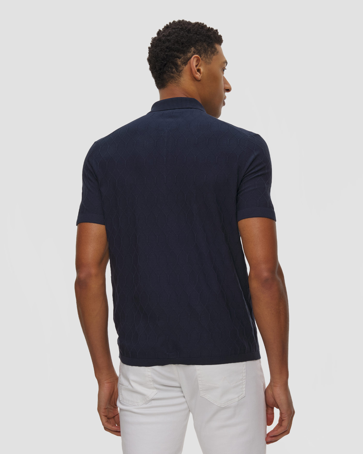 Tmavě modrá pánská polokošile z viskózy BOGNER MAXIM