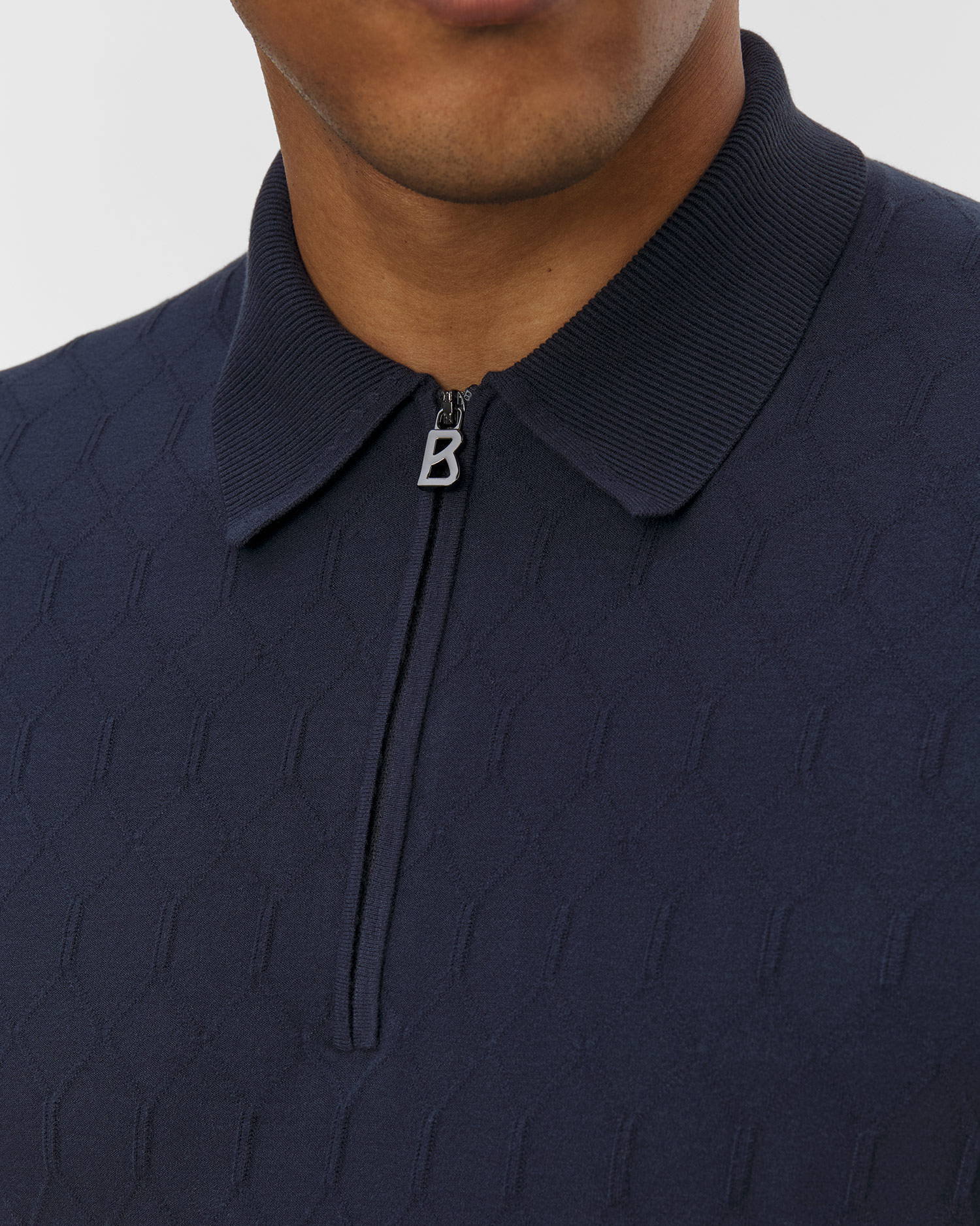 Tmavě modrá pánská polokošile z viskózy BOGNER MAXIM