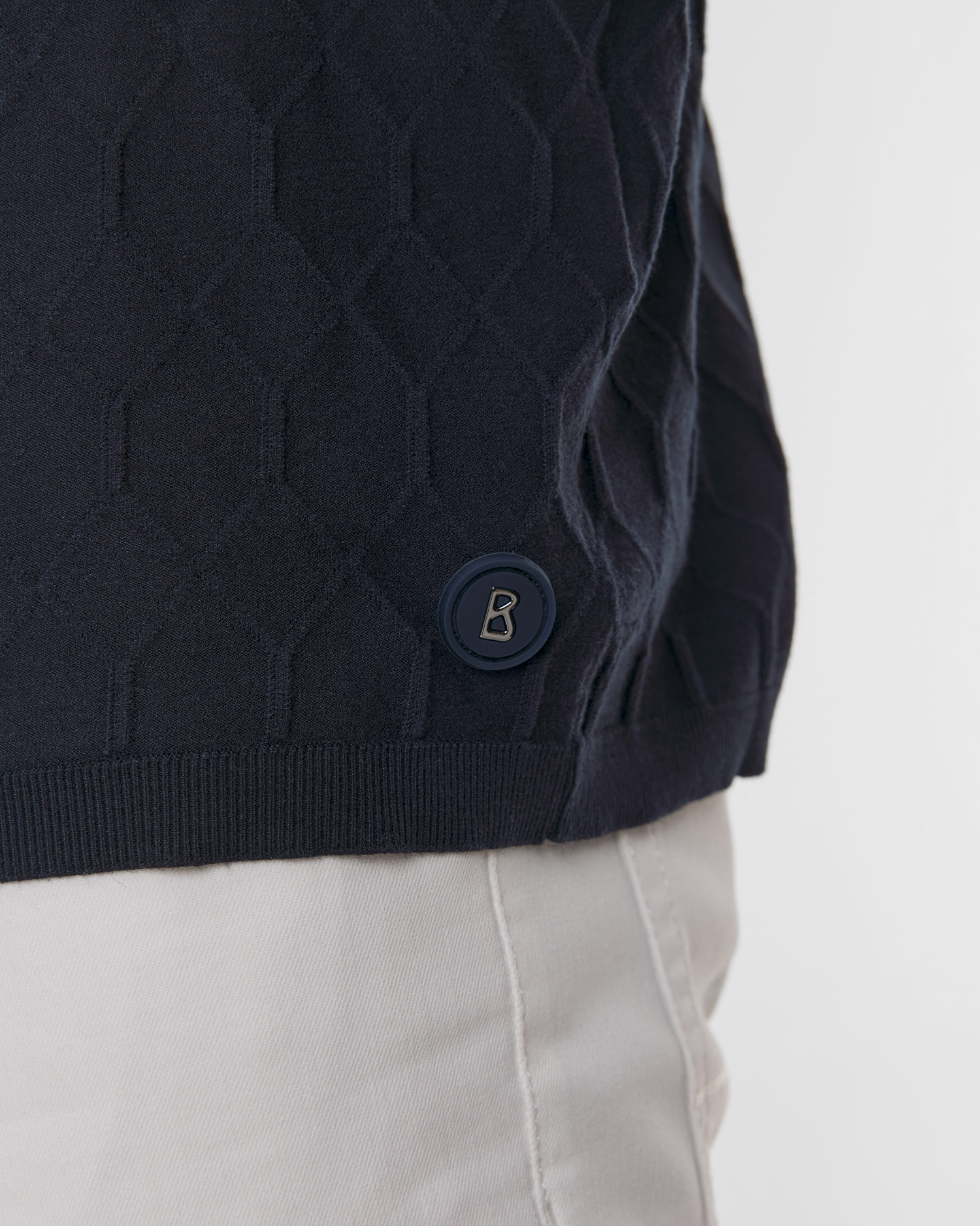 Tmavě modrá pánská polokošile z viskózy BOGNER MAXIM