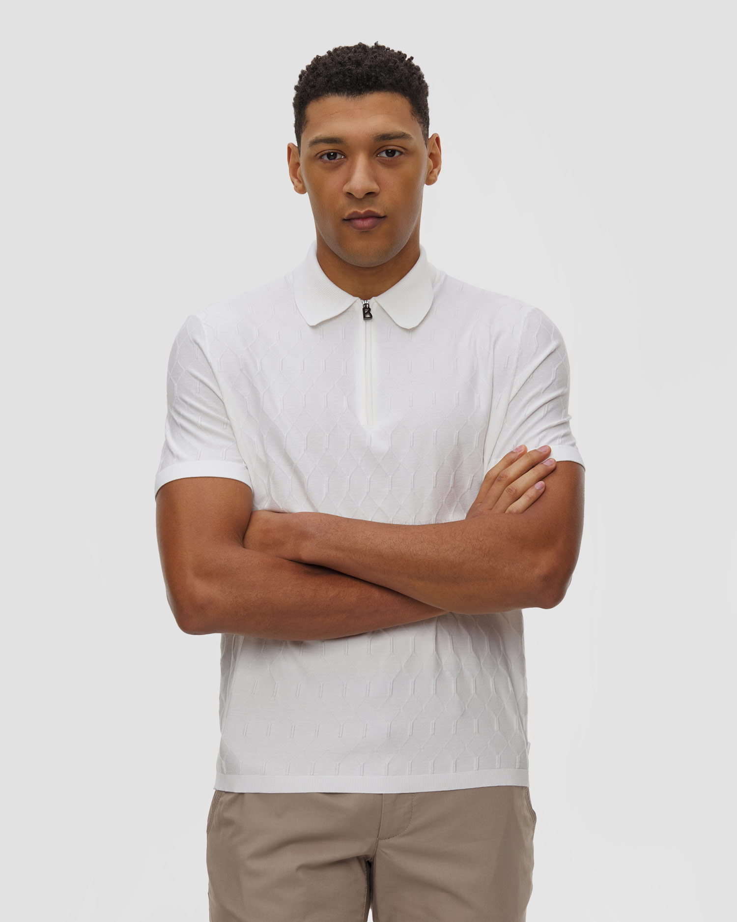 Pánská polokošile z viskózy BOGNER MAXIM v bílé barvě, Barva/Vzor: Biały