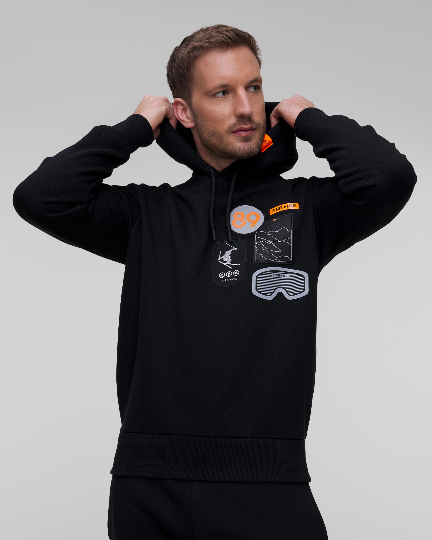 Men's black hoodie BOGNER FIRE+ICE Covell