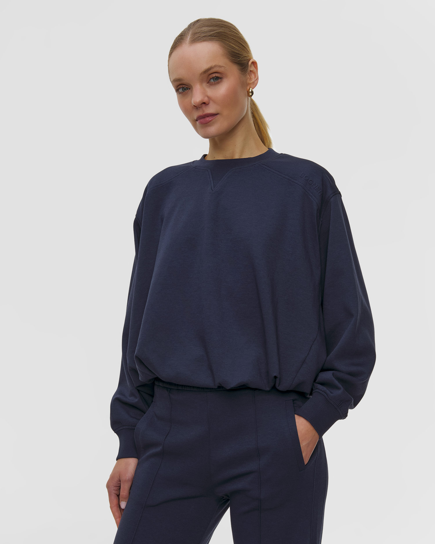 Bluza z modalem damska BOGNER Chloe, Kolor/Wzór: Granatowy