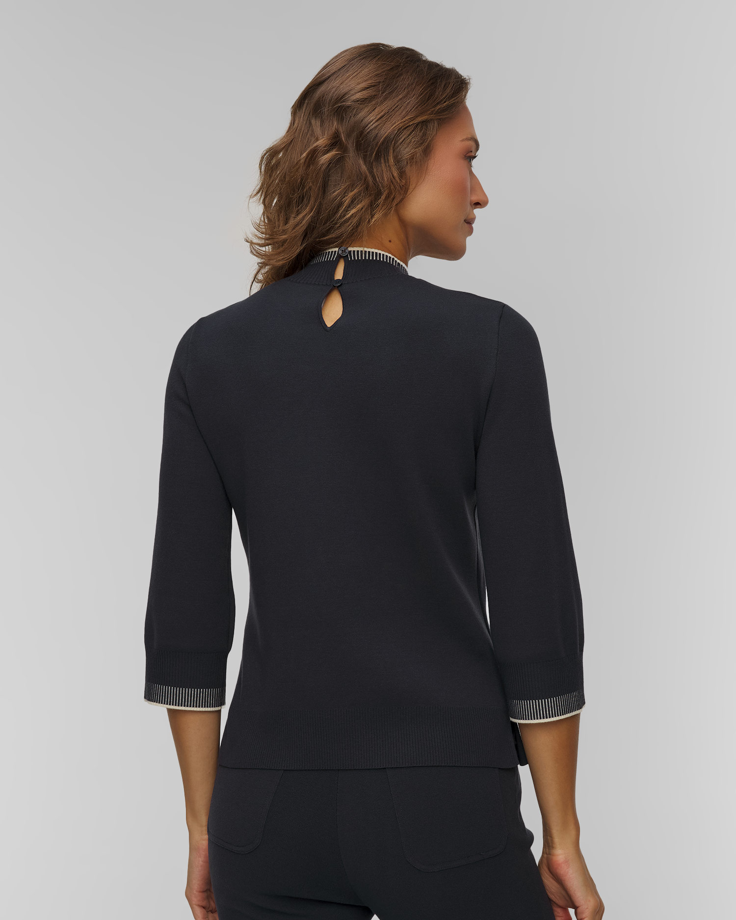 Dámsky tmavomodrý viskózový sveter BOGNER Berrit