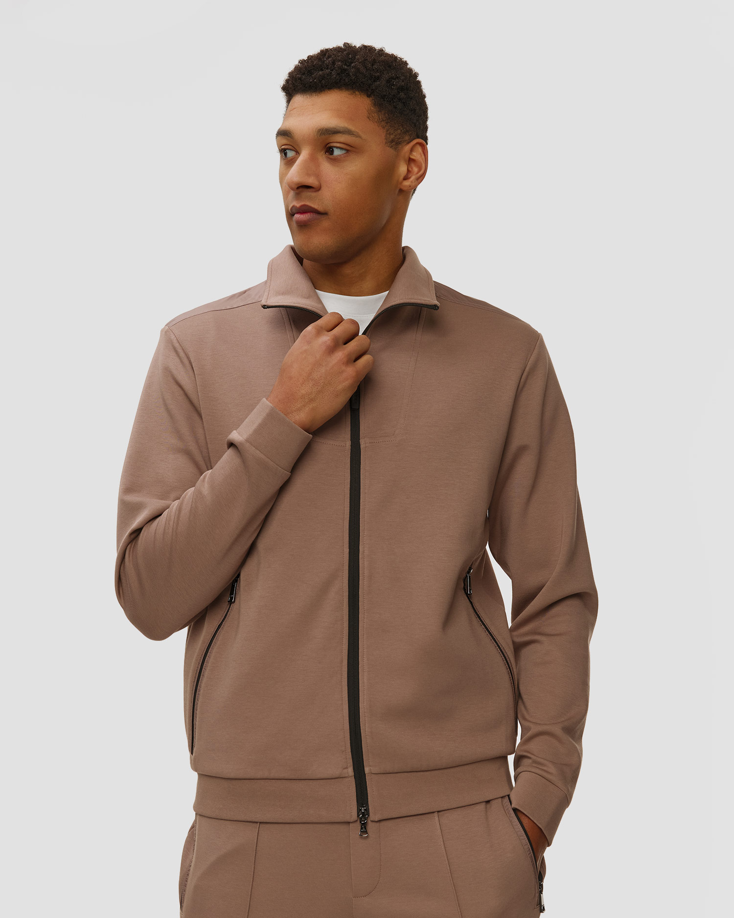 Men's sweatshirt with modal BOGNER Rafael, Color/Pattern: Brązowy
