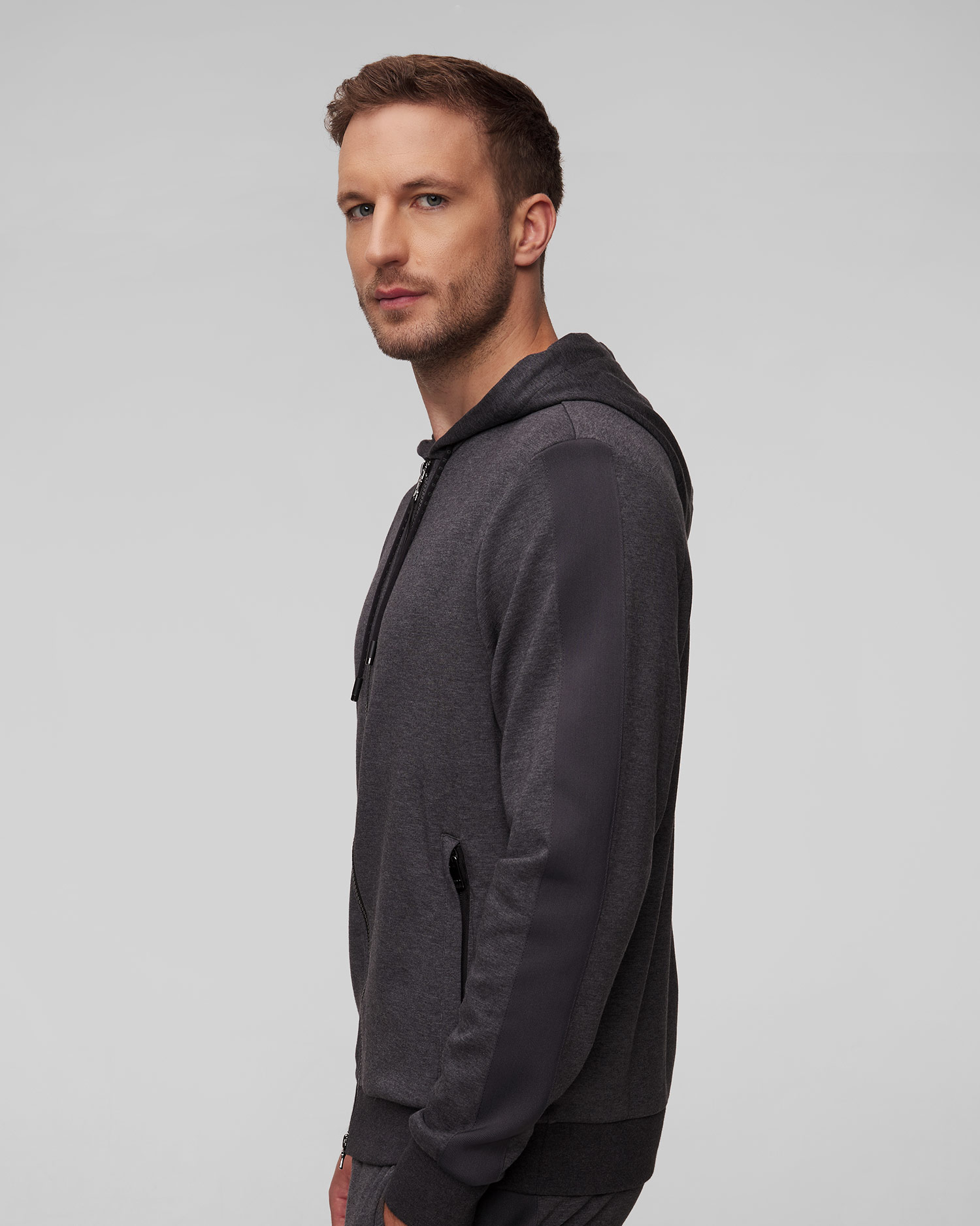 BOGNER Patrick Herren-Sweatshirt mit Reißverschluss in Grau