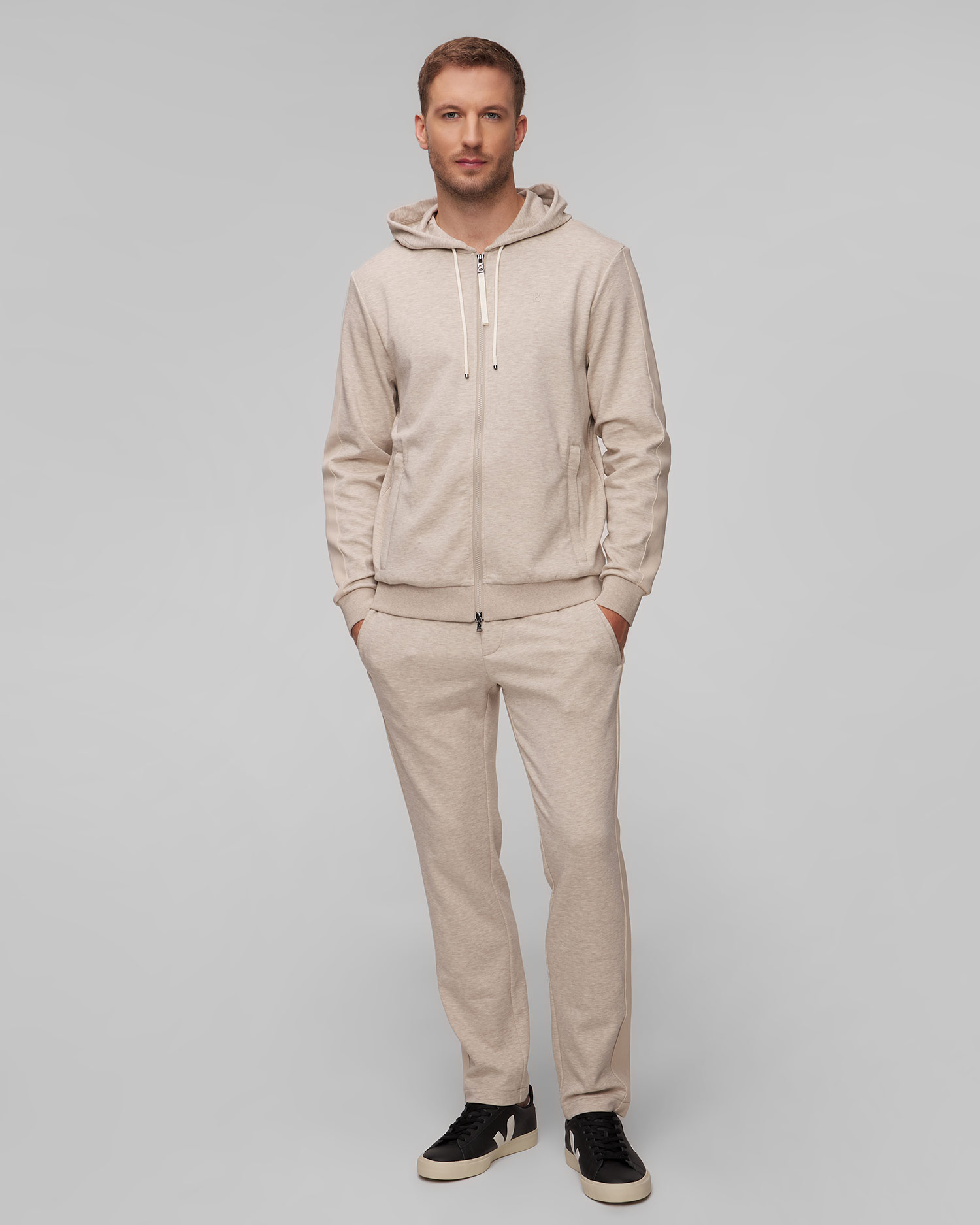 BOGNER Patrick Herren-Sweatshirt mit Reißverschluss in Beige