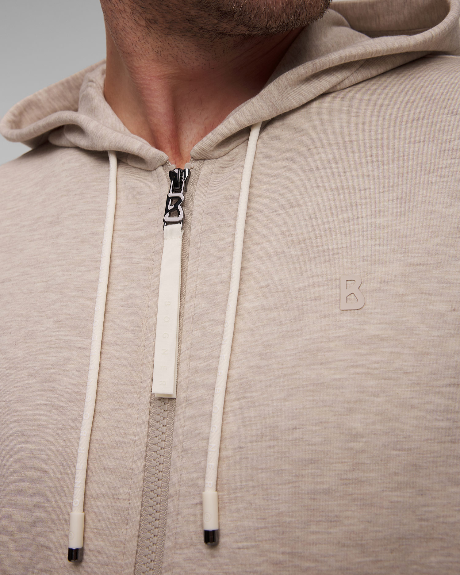 BOGNER Patrick Herren-Sweatshirt mit Reißverschluss in Beige