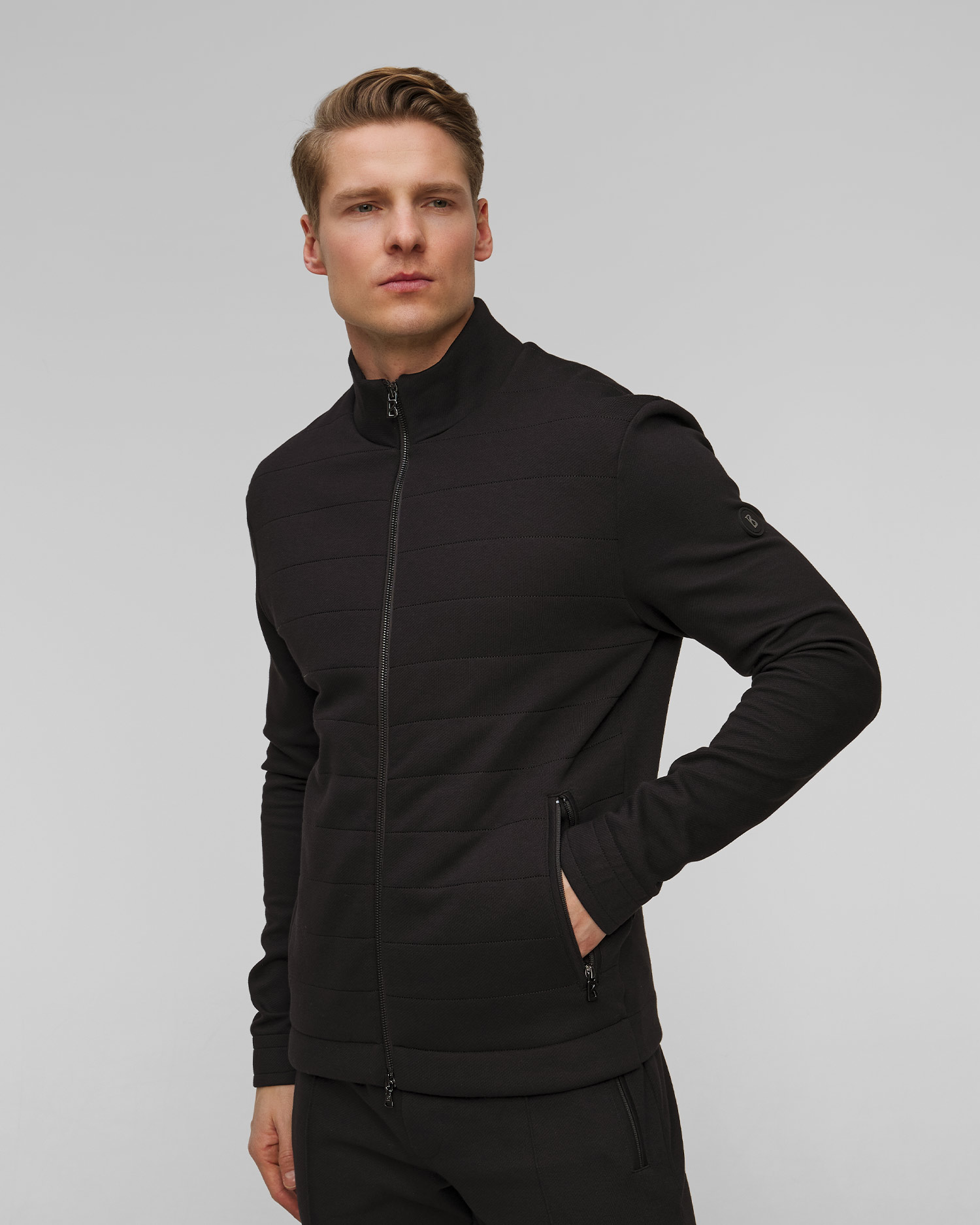 Sweat-shirt noir avec modal pour hommes BOGNER Jayden-2