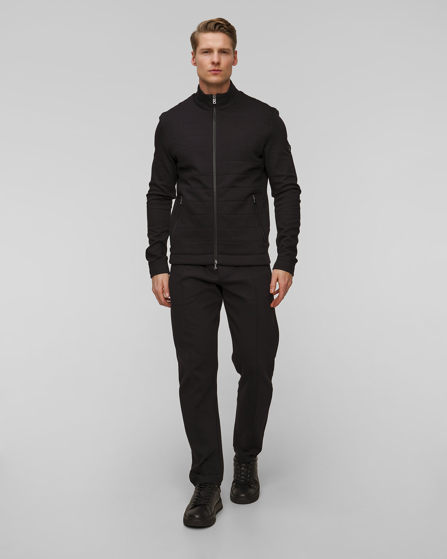 Sweat-shirt noir avec modal pour hommes BOGNER Jayden-2
