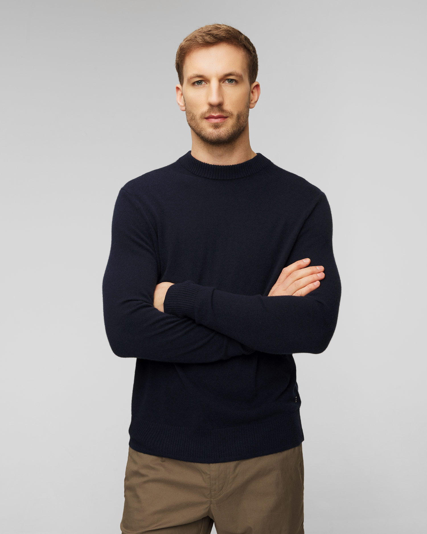 Pull en cachemire bleu marine pour hommes BOGNER Brendon