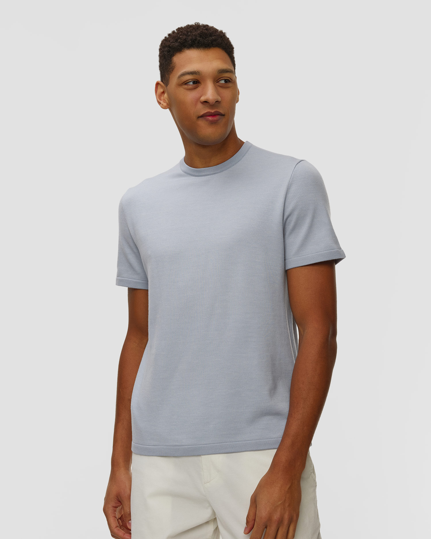 Tricou albastru din lână pentru bărbați BOGNER Ohio