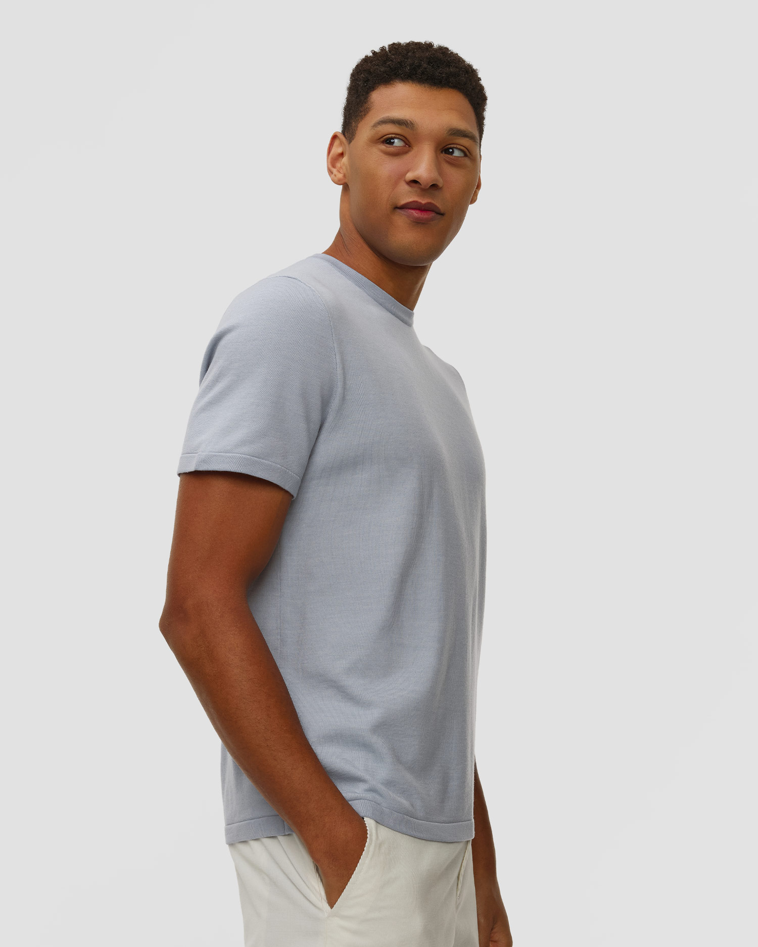 Tricou albastru din lână pentru bărbați BOGNER Ohio