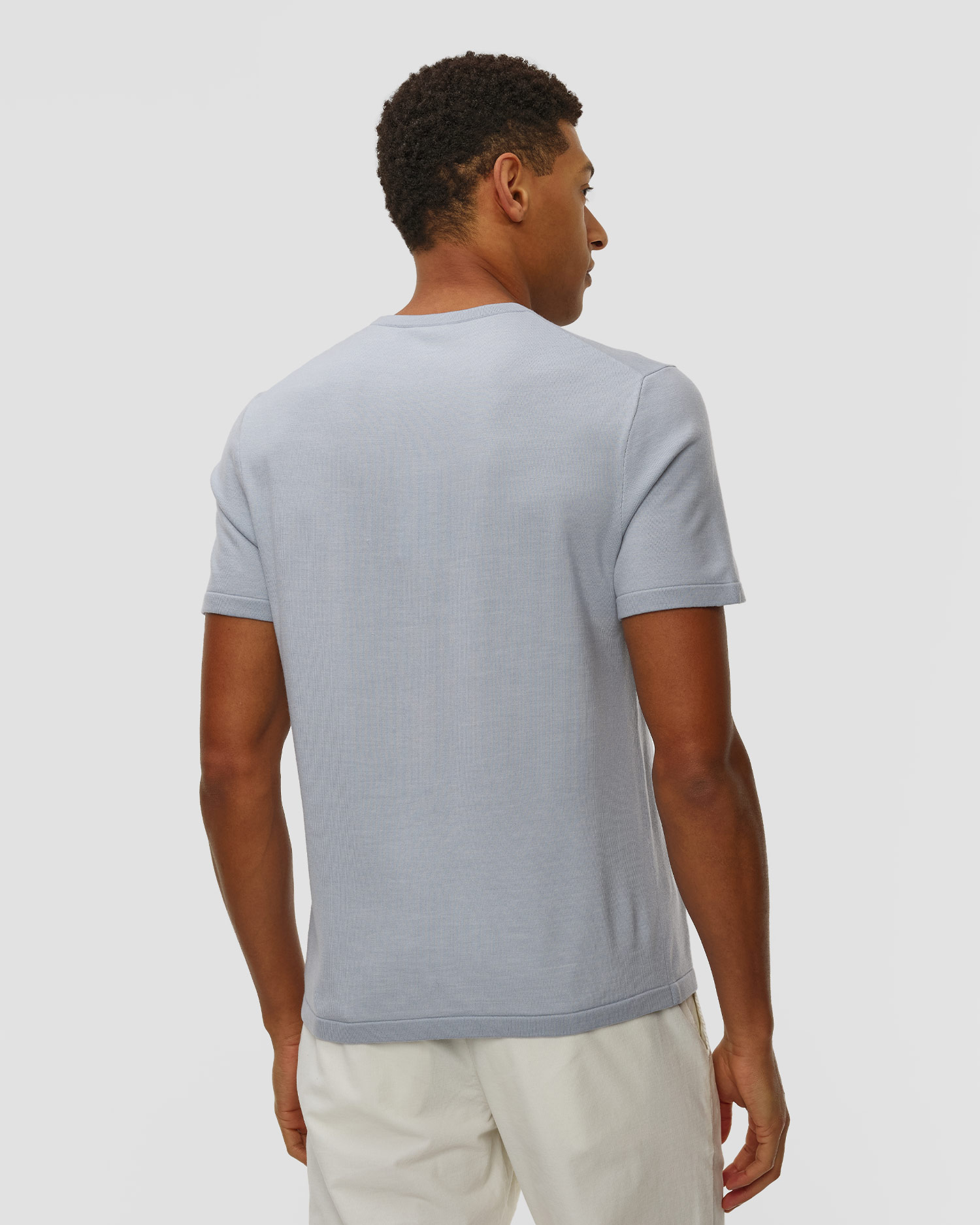 Tricou albastru din lână pentru bărbați BOGNER Ohio