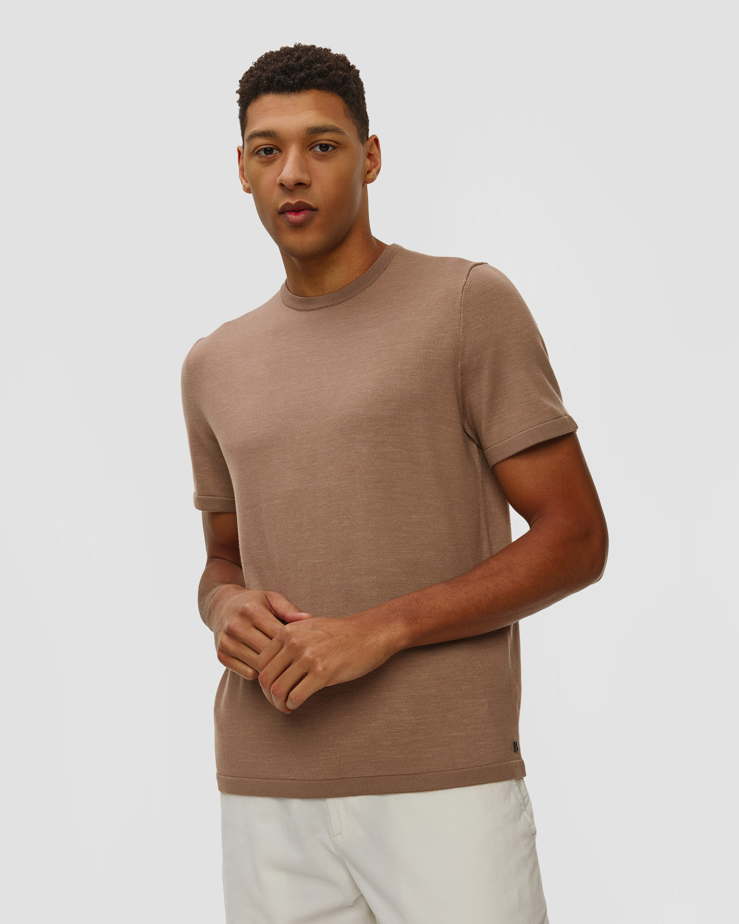 Tricou maro din lână pentru bărbați BOGNER Ohio, Culoare/Model: Brązowy