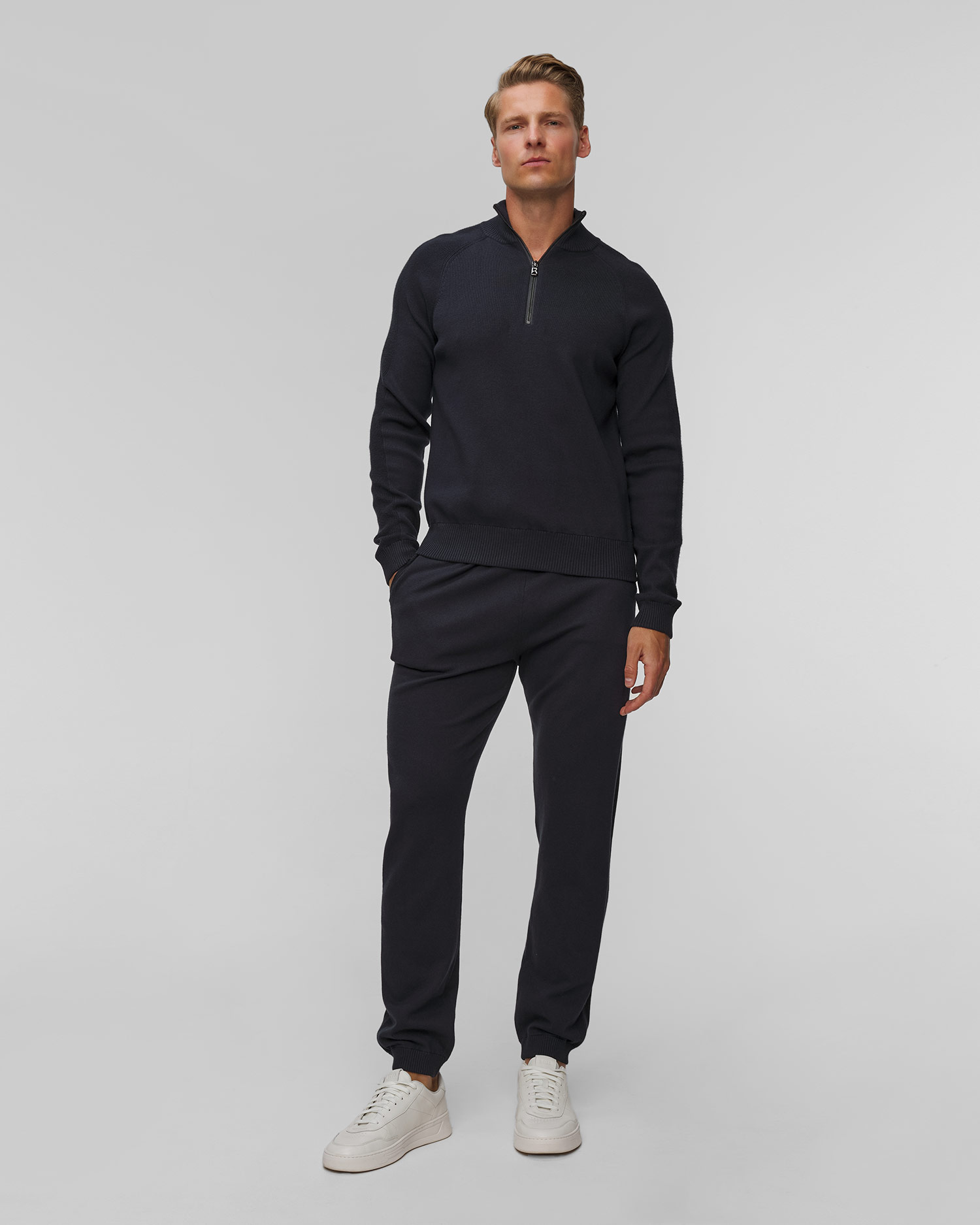 Granatowy sweter męski z kaszmirem BOGNER Nevis