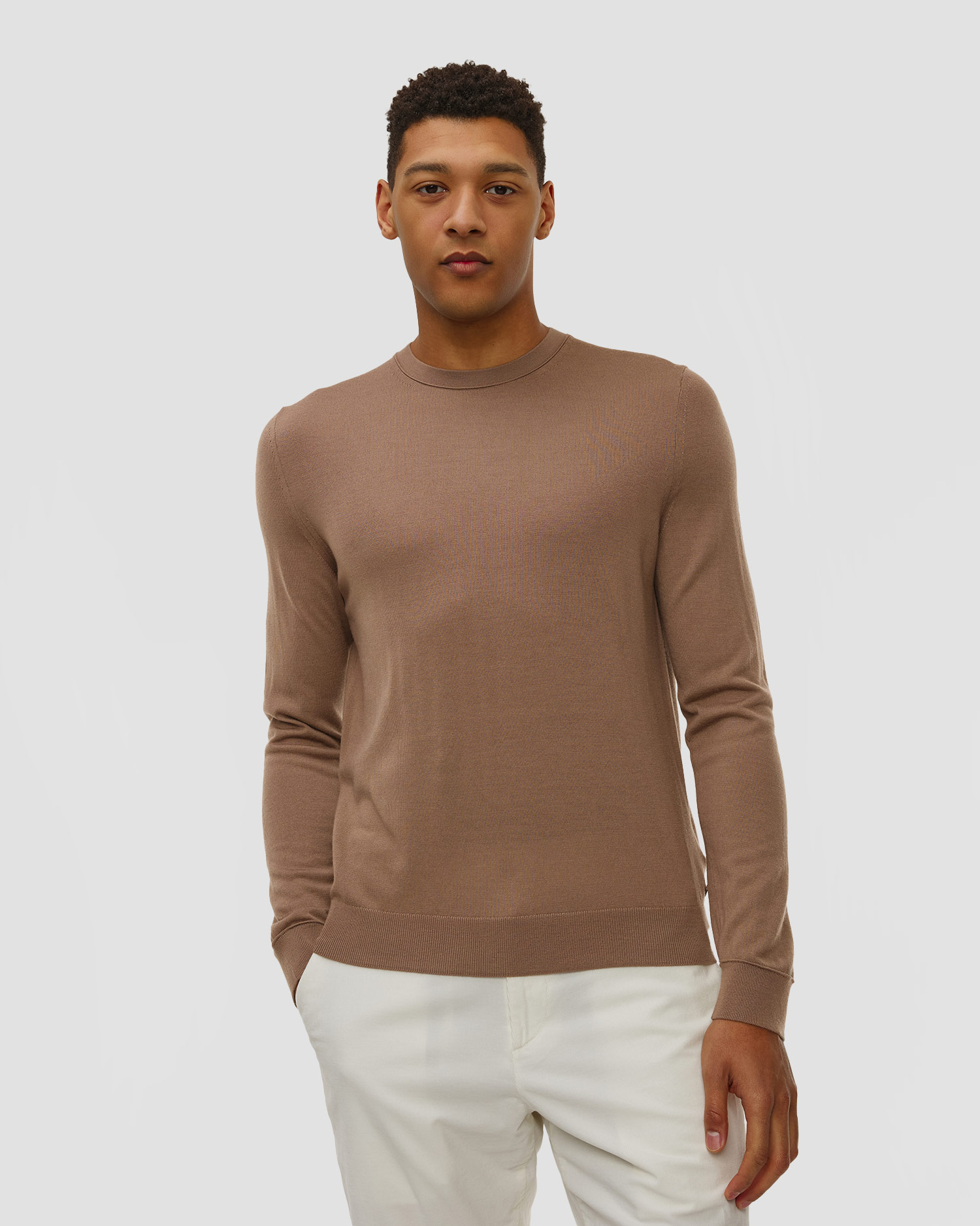 Men's brown wool sweater BOGNER Ole, Color/Pattern: Brązowy