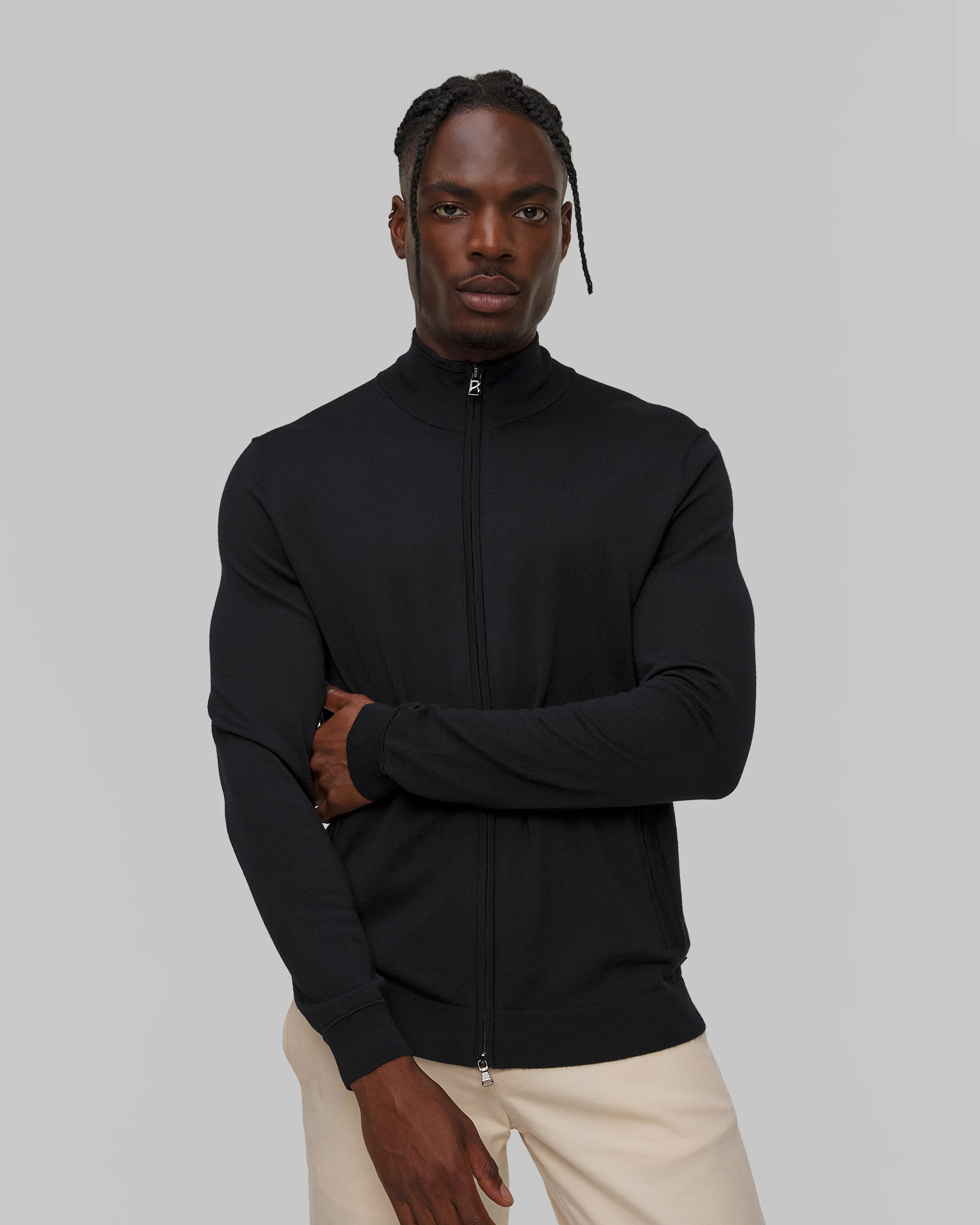 Pull en laine bleu marine pour hommes BOGNER Oscar