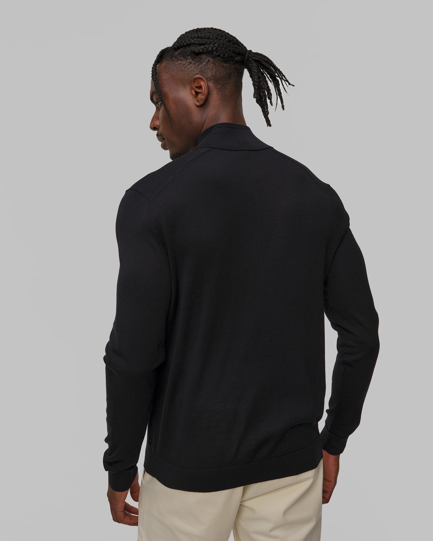 Pull en laine bleu marine pour hommes BOGNER Oscar