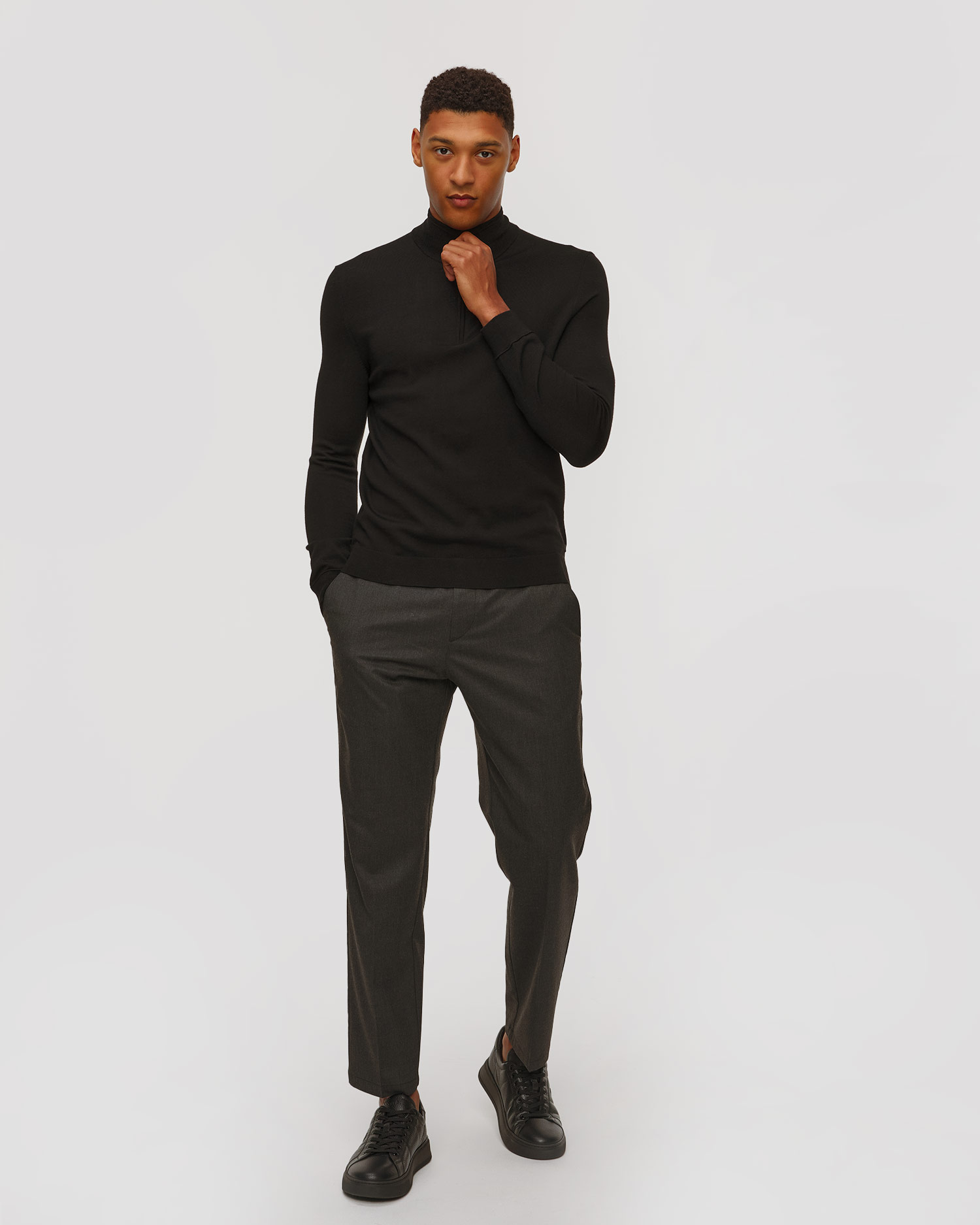 BOGNER Ouri Rollkragenpullover aus Wolle für Herren in Schwarz