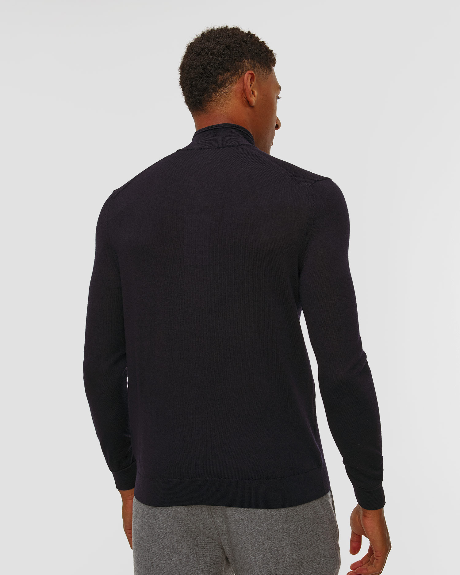Pull à col roulé en laine bleu marine pour hommes BOGNER Ouri