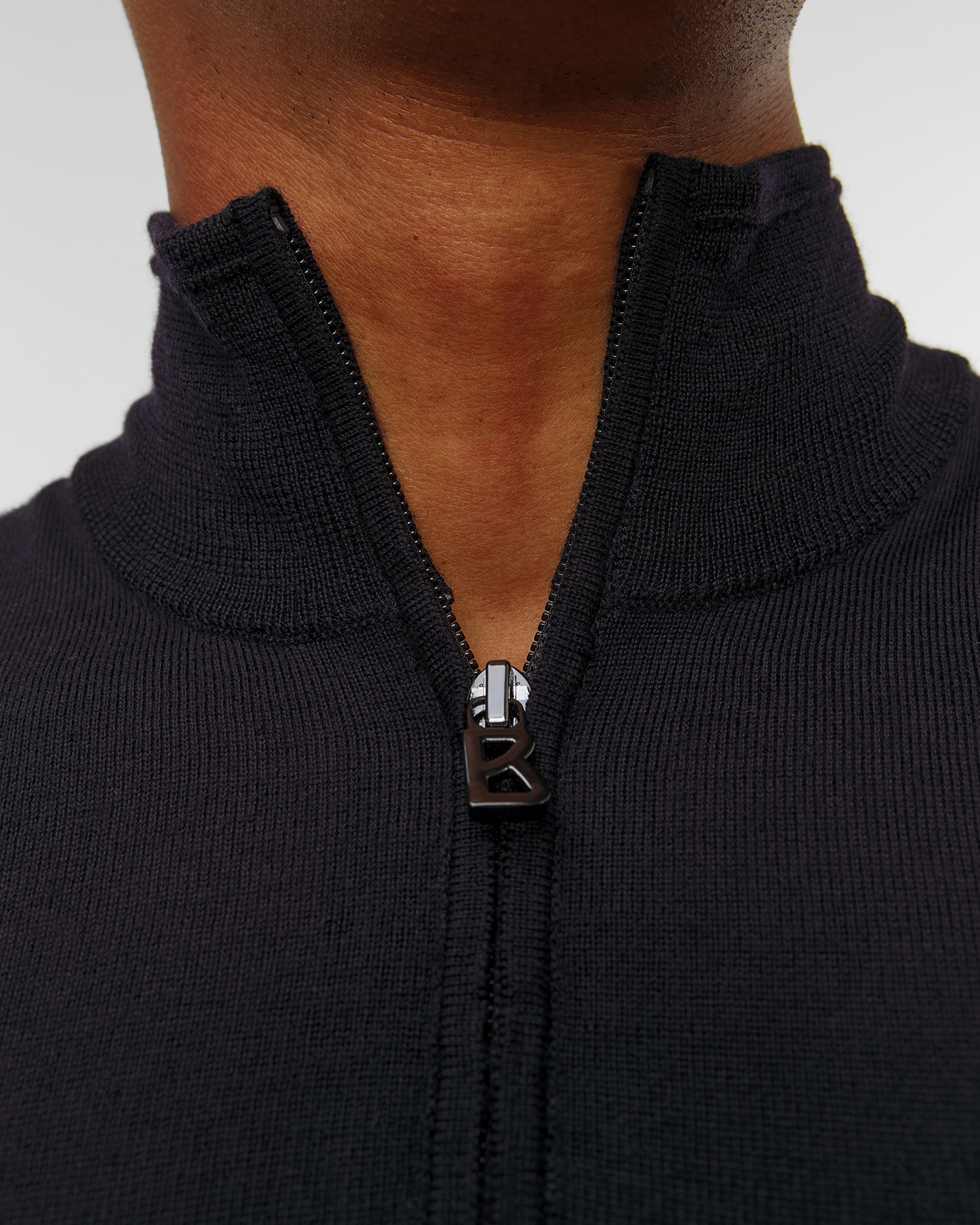 Pull à col roulé en laine bleu marine pour hommes BOGNER Ouri