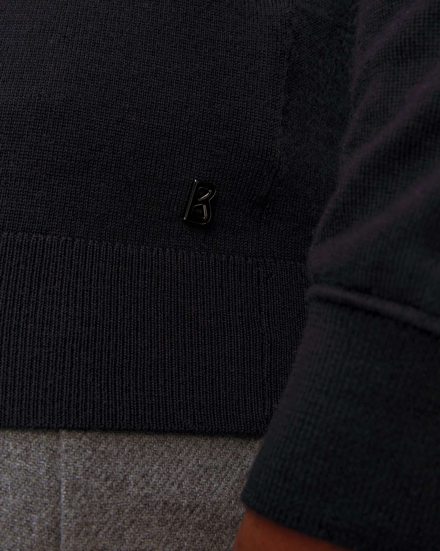 Pull à col roulé en laine bleu marine pour hommes BOGNER Ouri