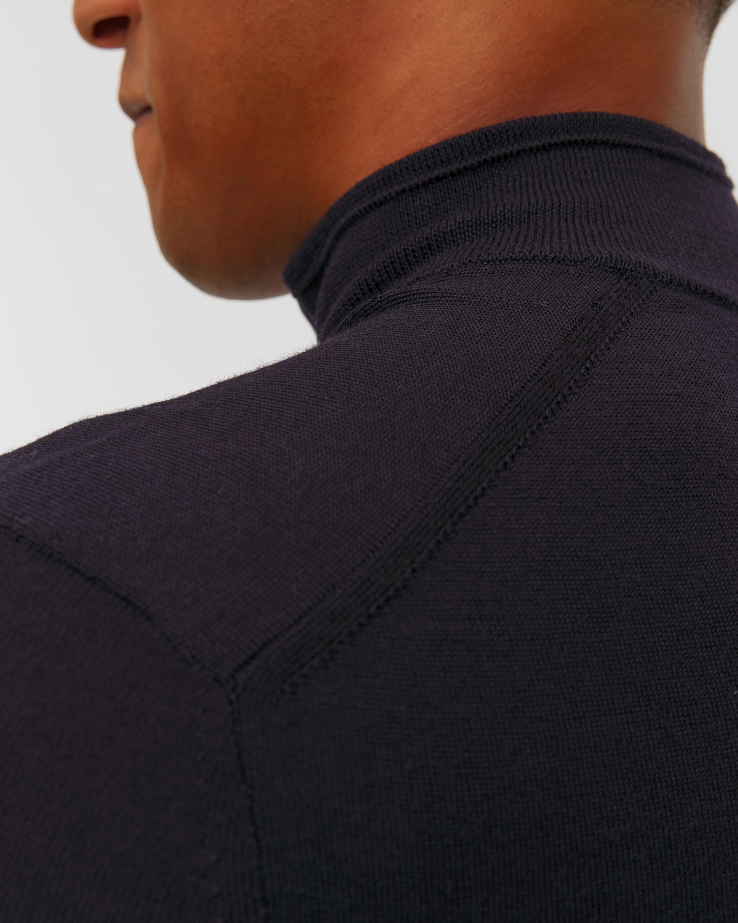 Pull à col roulé en laine bleu marine pour hommes BOGNER Ouri