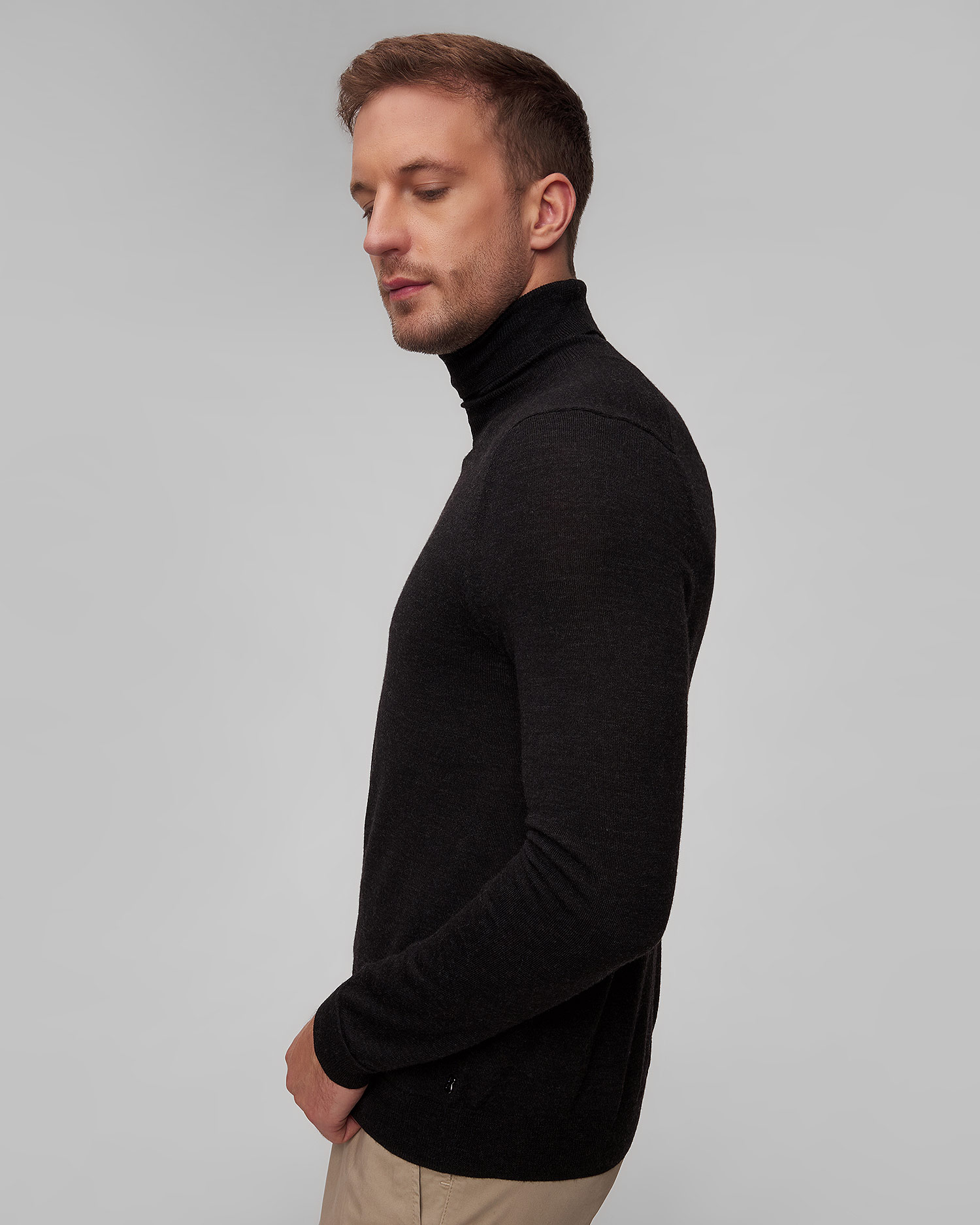 BOGNER Gordon-6 Rollkragenpullover aus Wolle für Herren in Grau