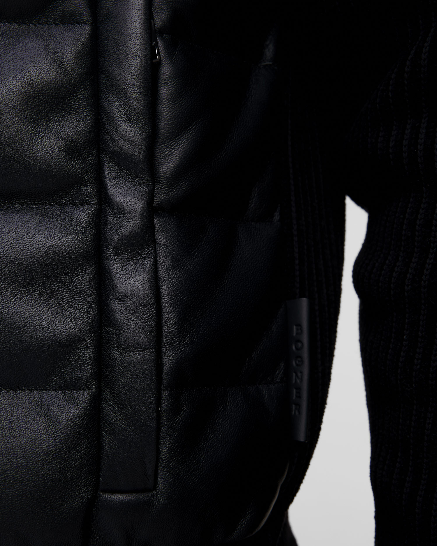 Men's hybrid black leather jacket BOGNER Kurtis-Dl