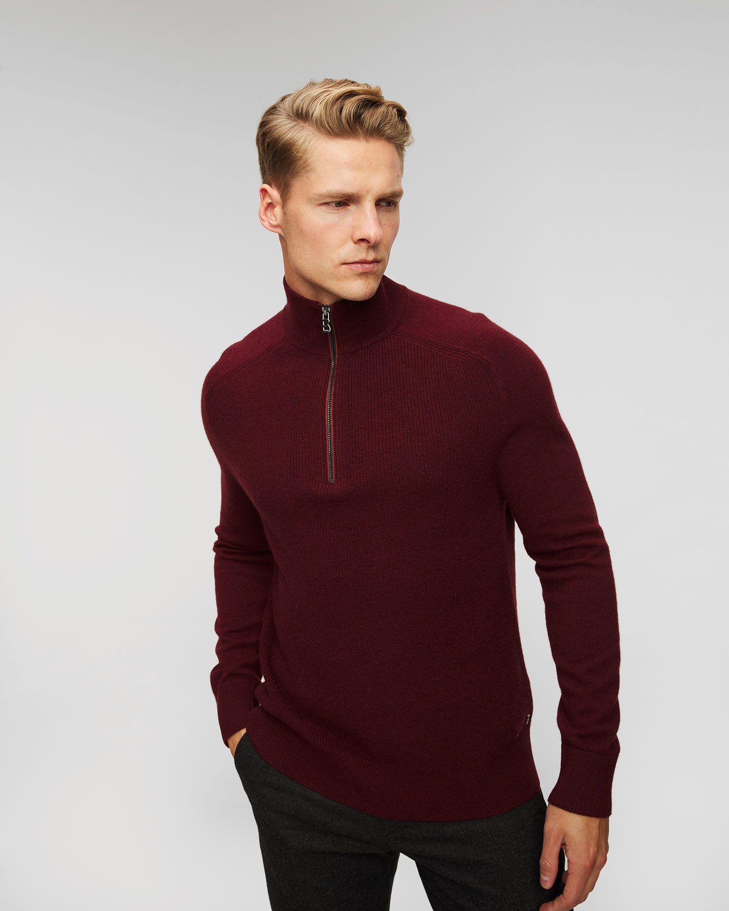 Men's maroon cashmere jumper BOGNER Derek