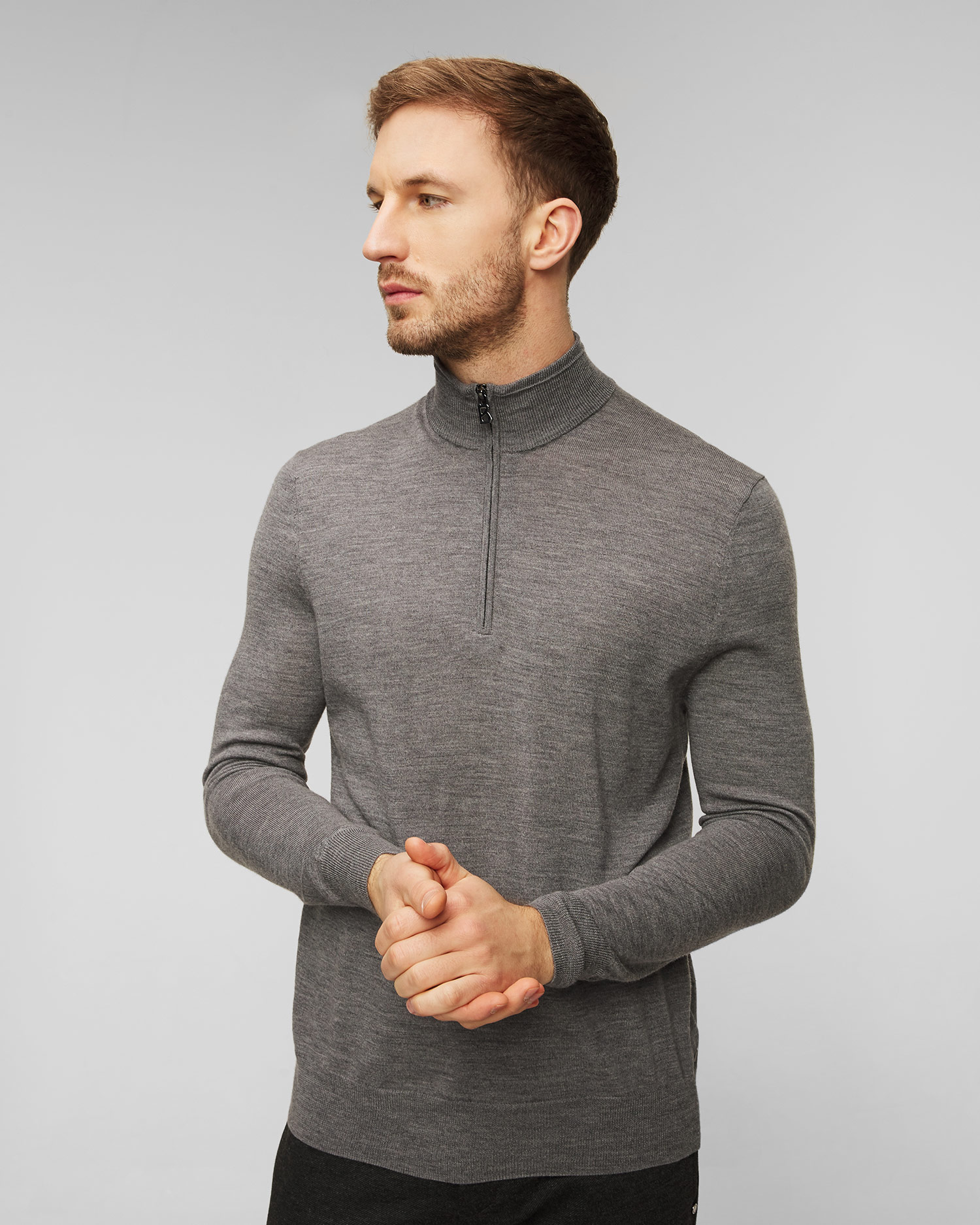 Pulover din lână pentru bărbați Bogner Jouri - gri