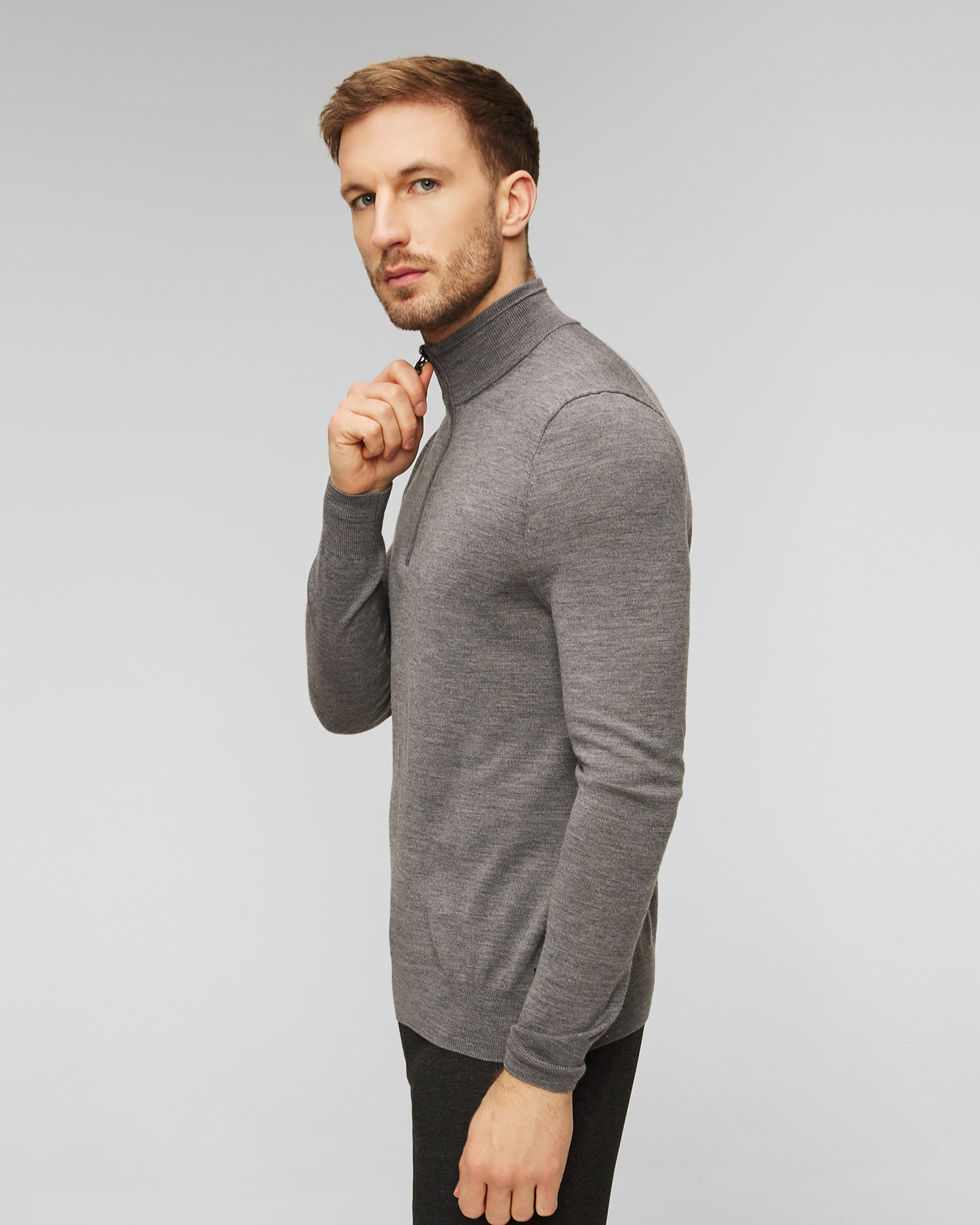 Pulover din lână pentru bărbați Bogner Jouri - gri