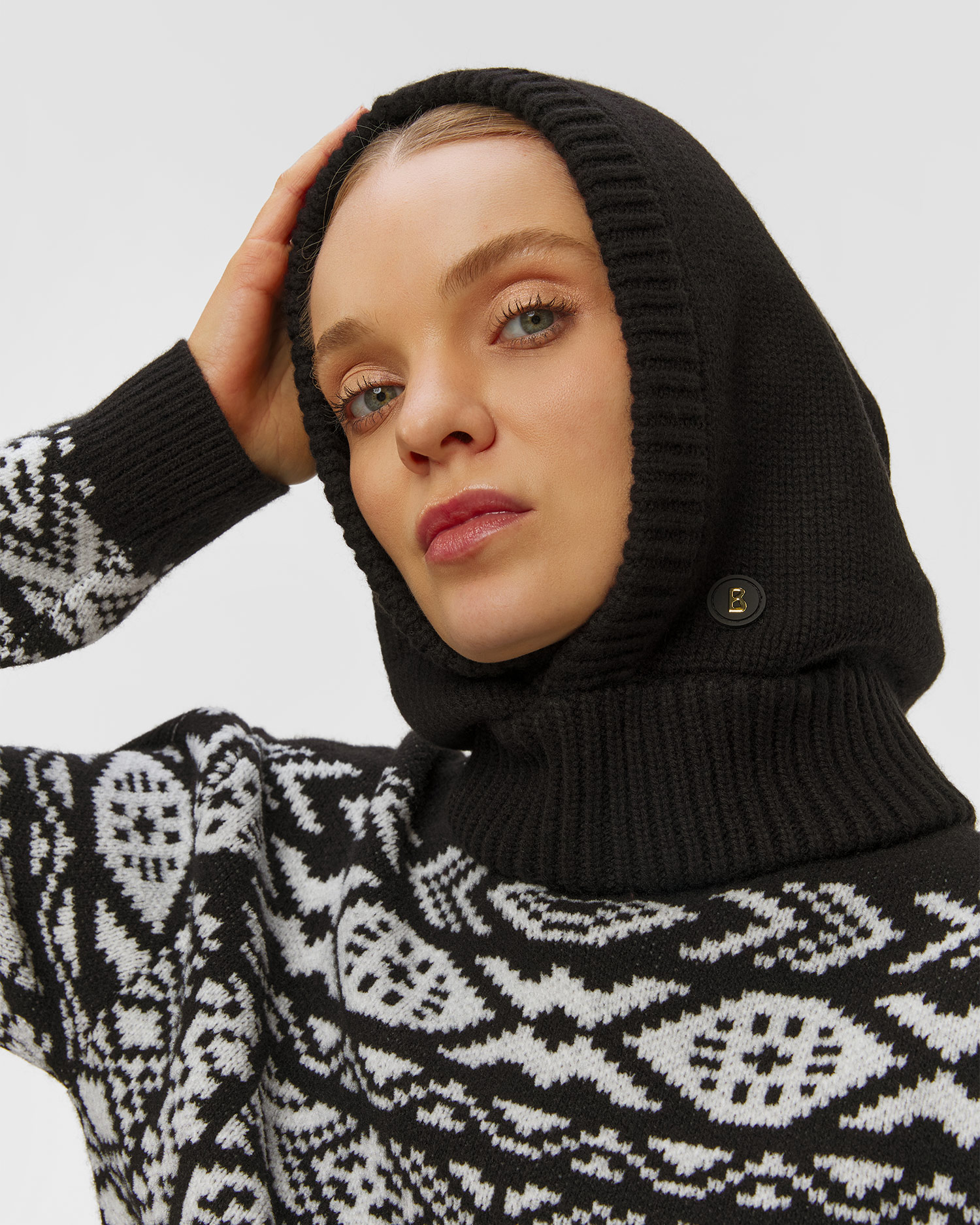 BOGNER Berny1 Damen-Sturmhaube aus Wolle und Kaschmir in Schwarz