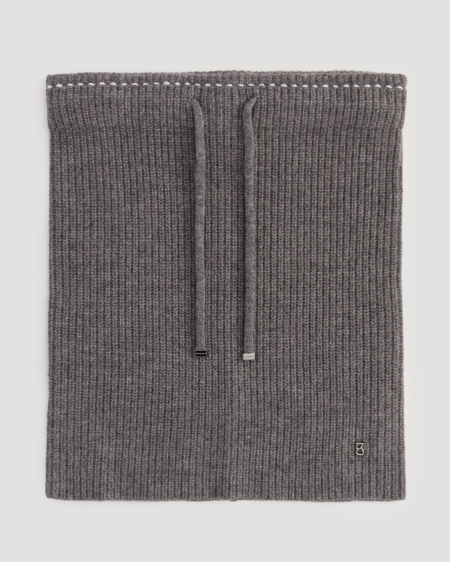 Vlněná dámská komínová šála BOGNER Merve-1 v Šedé Barvě