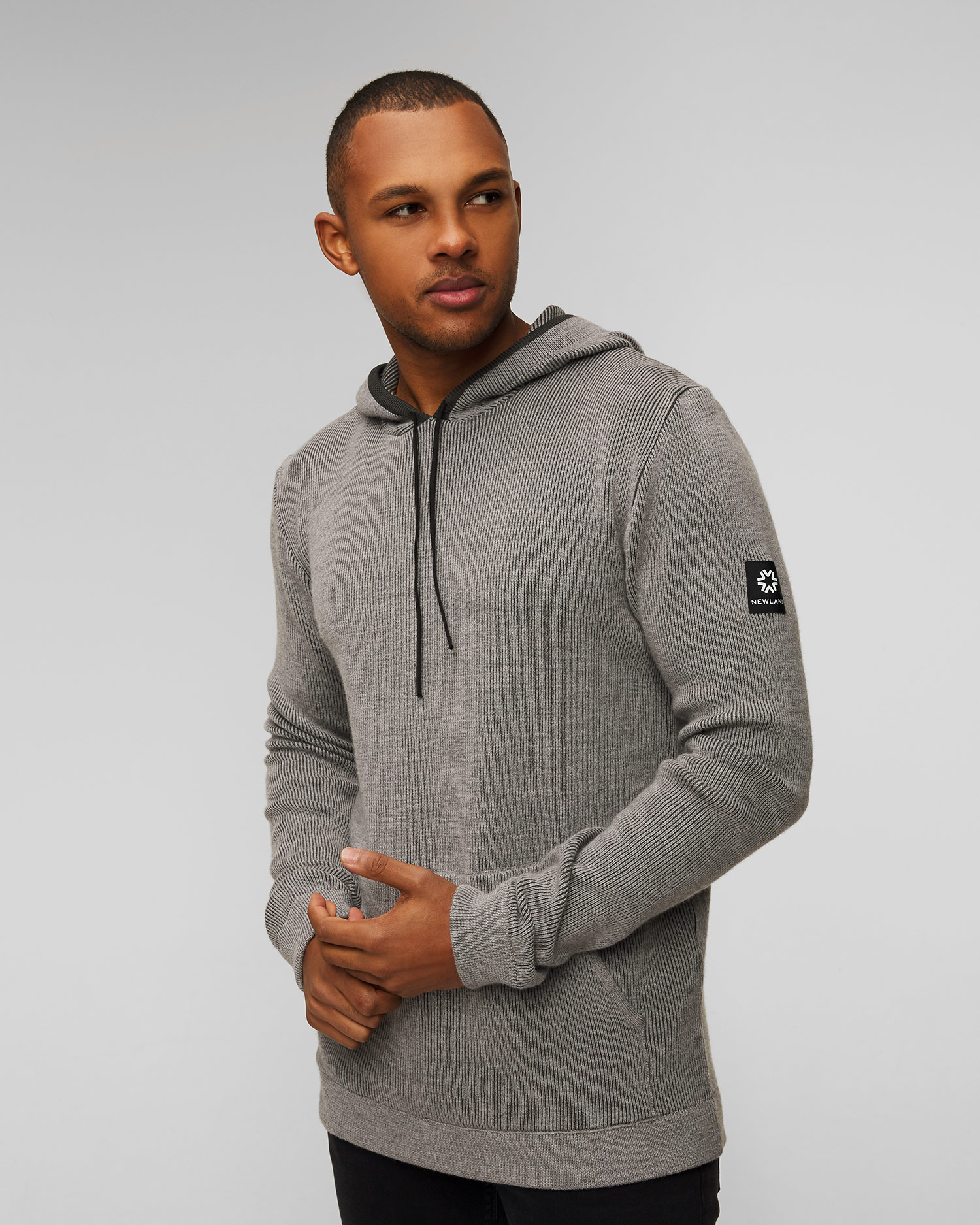 Sweter wełniany z kapturem męski Newland Achille