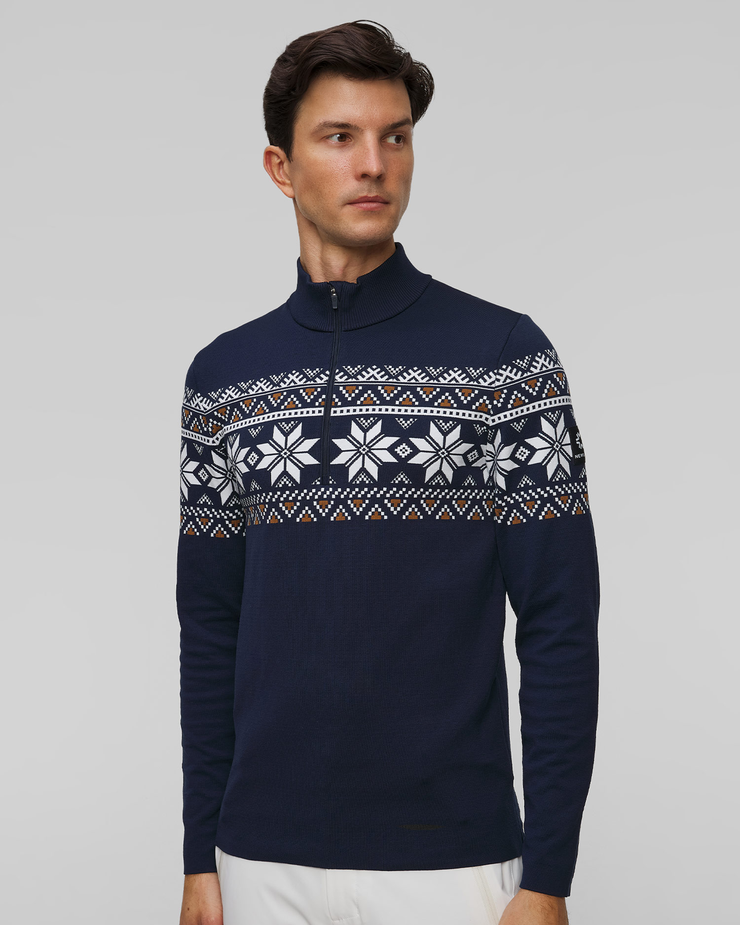 Granatowy golf techniczny męski Newland Burt