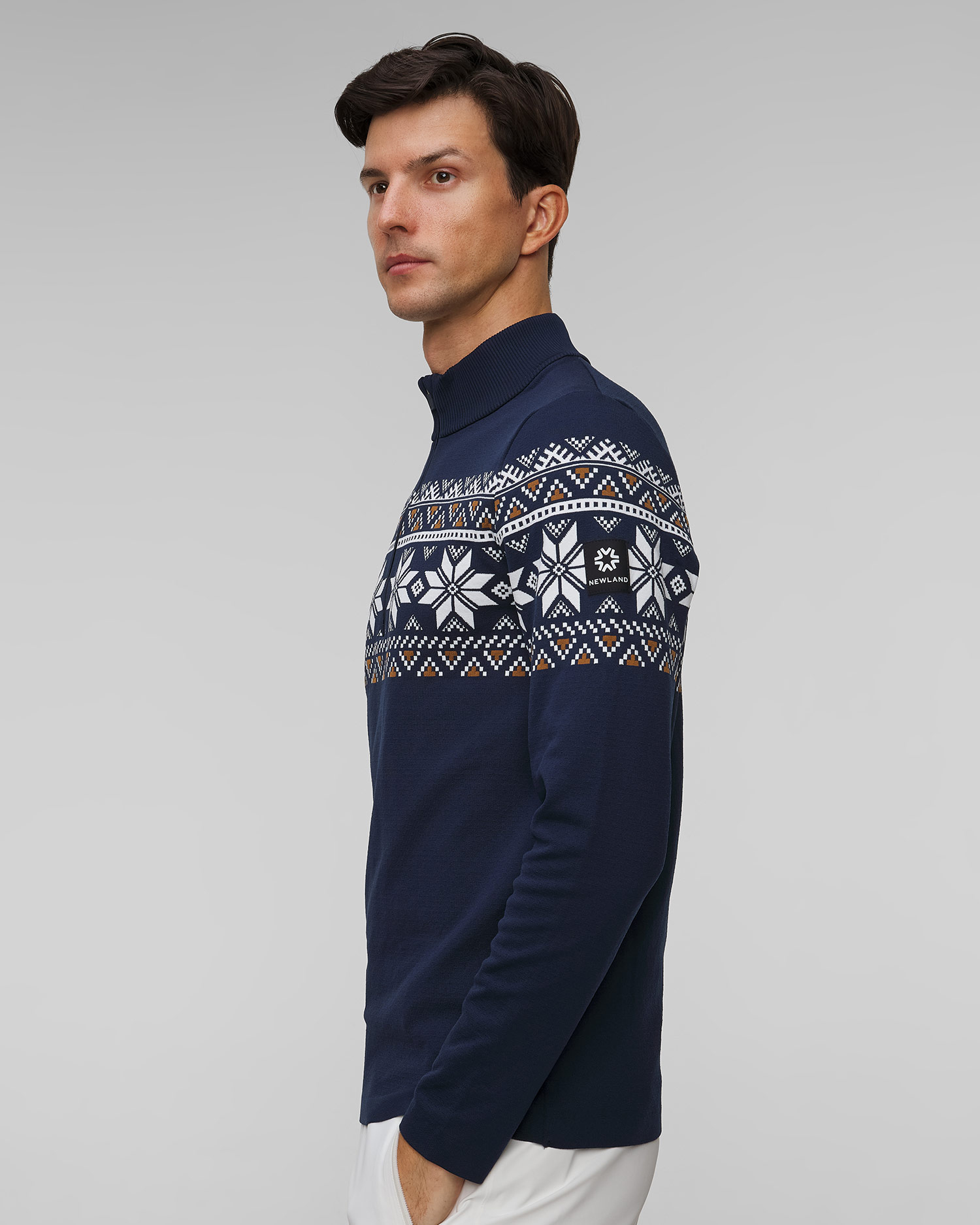 Granatowy golf techniczny męski Newland Burt