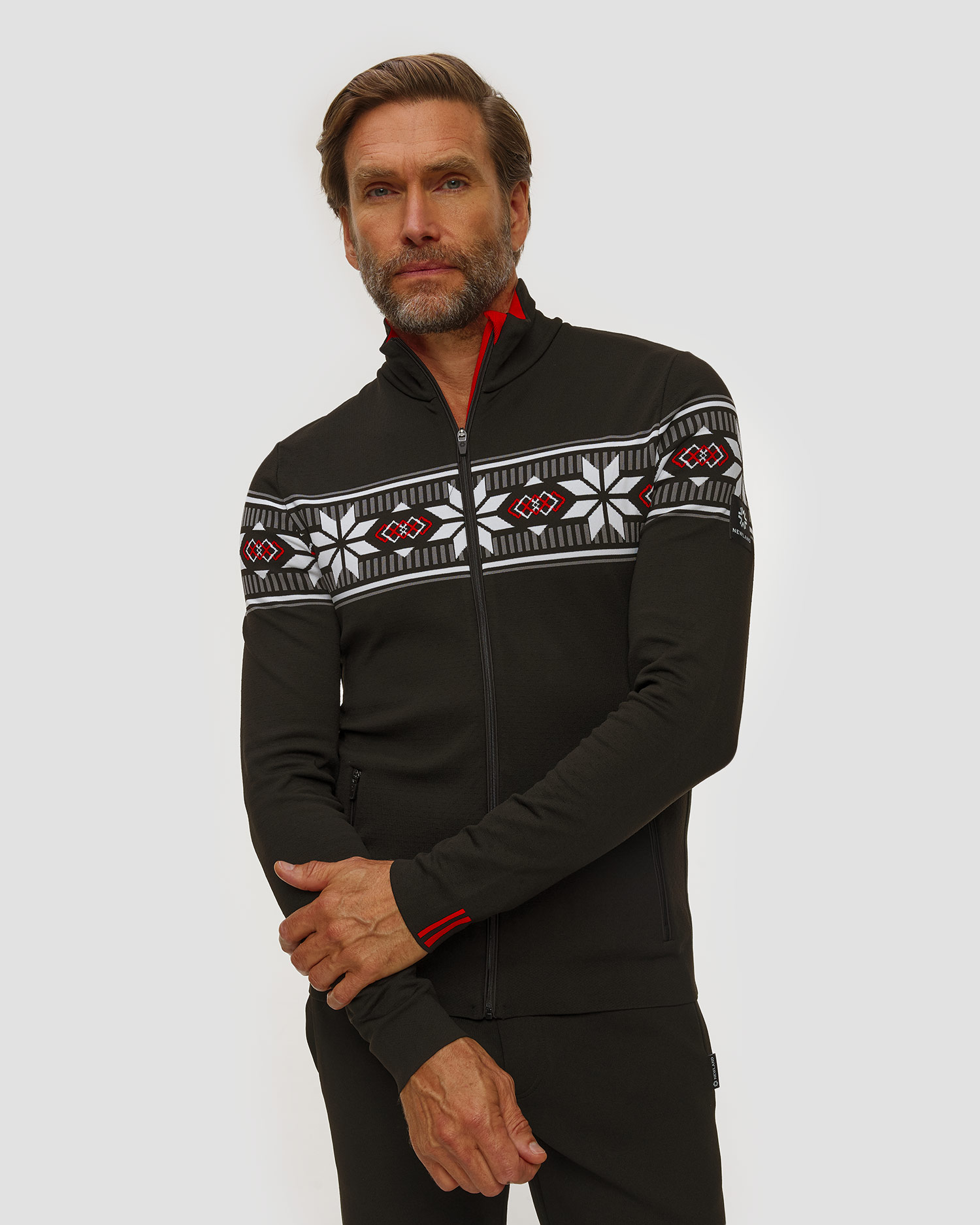 Bluză descheiată pentru bărbați Newland Borovec, Culoare/Model: Print,Czarny