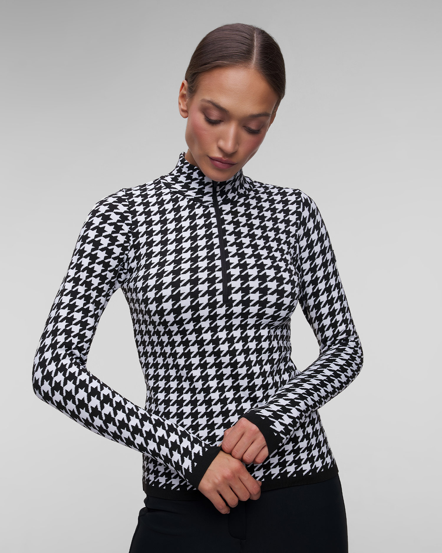 Newland Isa Ski-Rollkragenpullover für Damen mit Pepitamuster