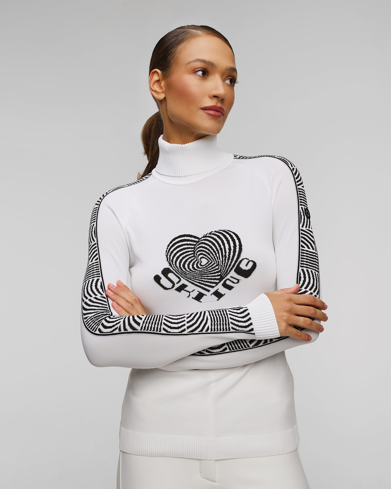 Col roulé de ski blanc pour femmes Newland Everline