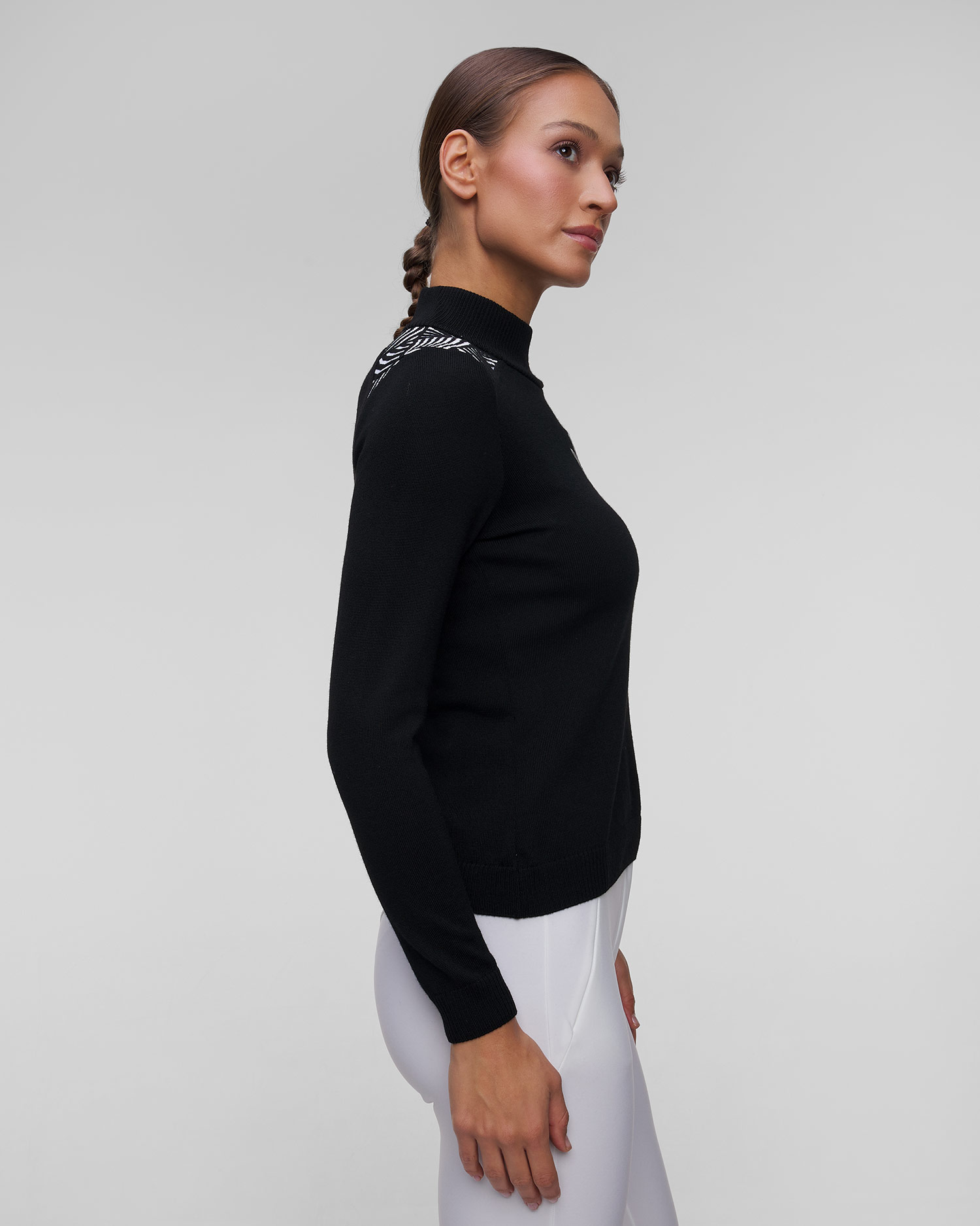 Dámsky čierny lyžiarsky sveter Newland Fleur merino