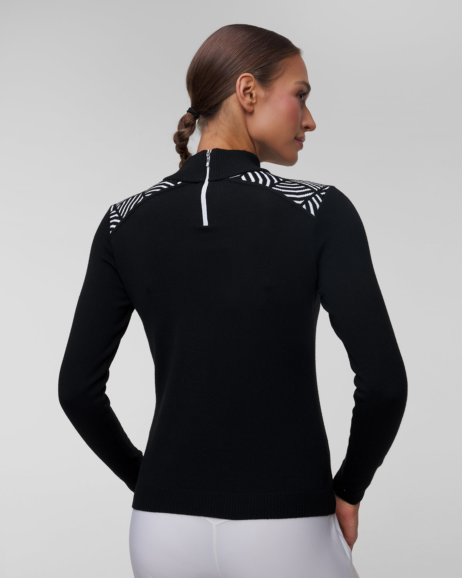 Dámsky čierny lyžiarsky sveter Newland Fleur merino