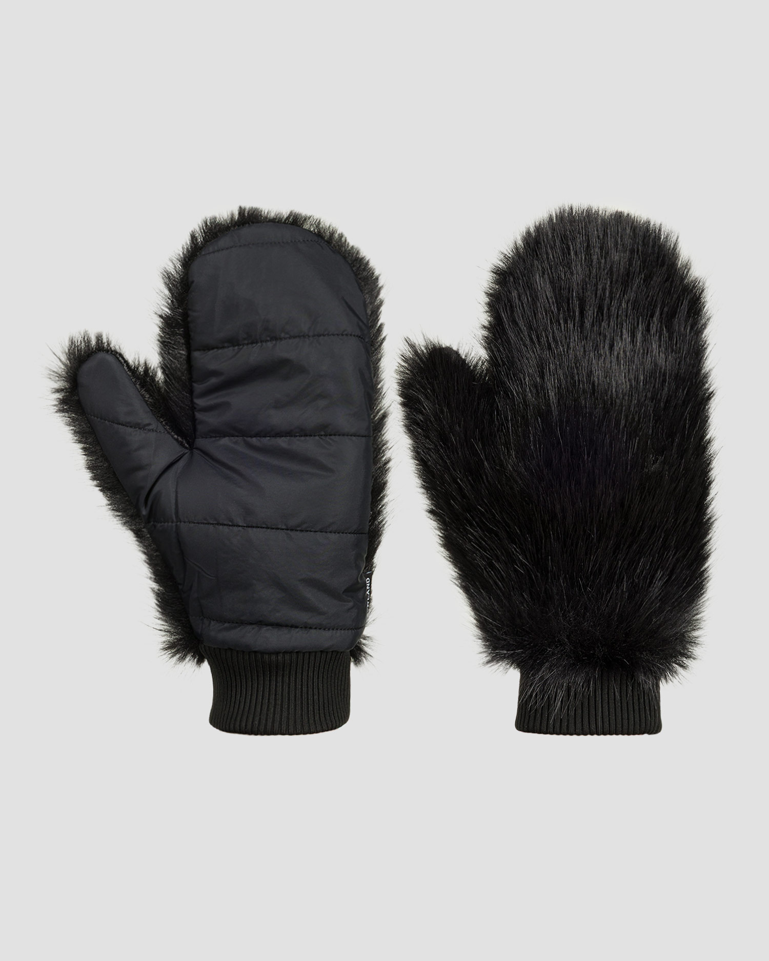 Rękawiczki Newland Faux Fur Mittens, Kolor/Wzór: Czarny