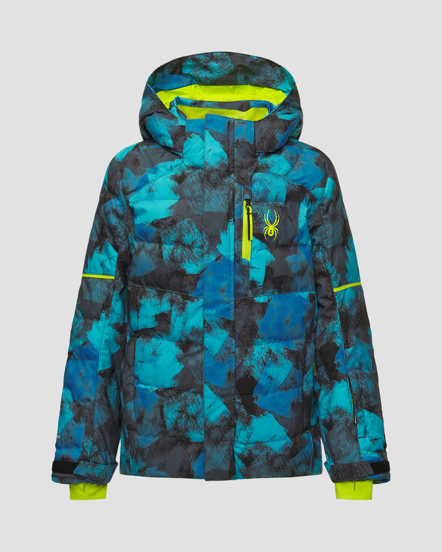 Chlapecká lyžařská bunda Spyder Impulse Synthetic Down Jacket, Barva/Vzor: Niebieski,Print,Granatowy